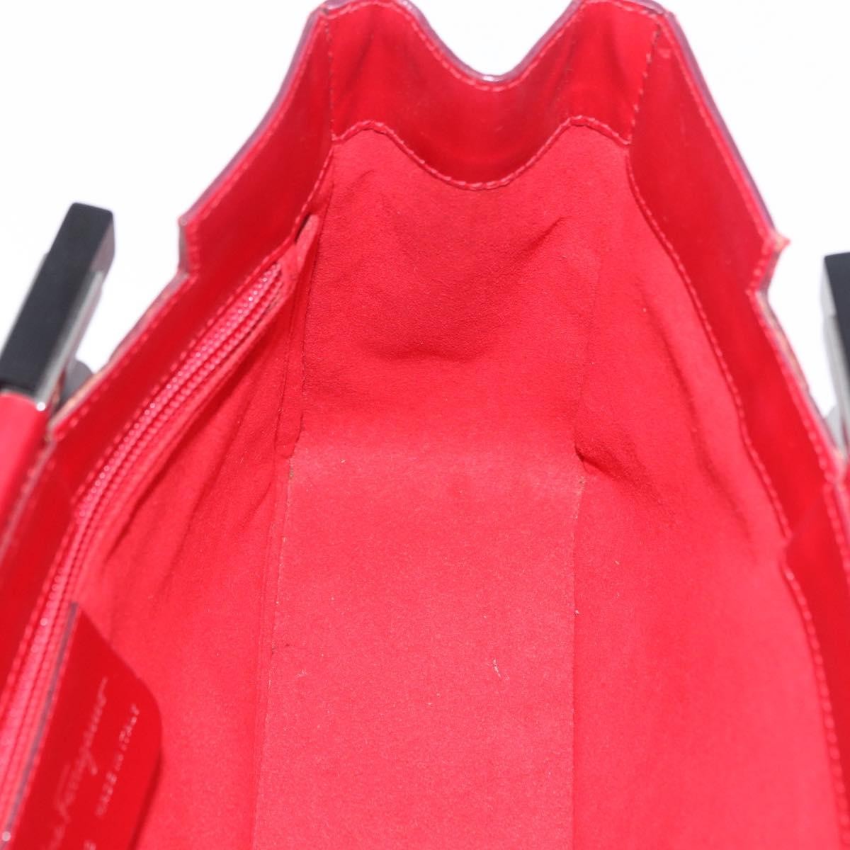 Salvatore Ferragamo Gancini Leather Red Leather Handbag (Pre-Owned)