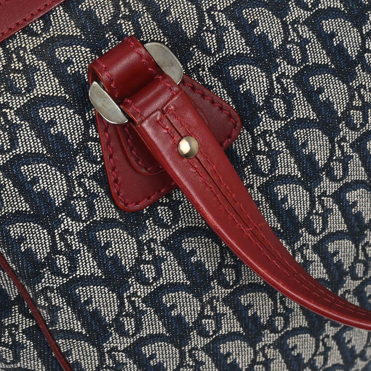 Christian Dior Vintage Trotter Zip Diorissimo Canvas Navy Canvas Tote Bag Bag (Pre-Owned)