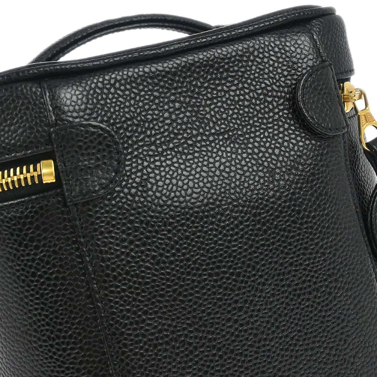 Chanel Vintage Timeless Cosmetic Case Caviar Black Leather Clutche & Pouche Bag (Pre-Owned)