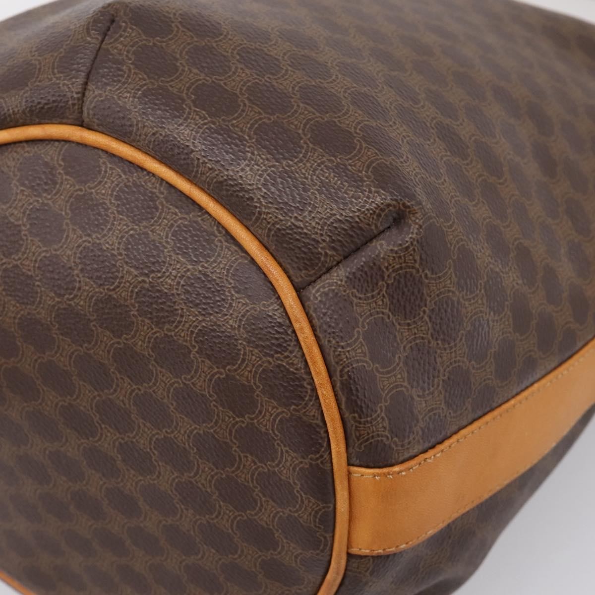 Celine Vintage Macadam Canvas And Leather Brown Canvas Shoulder Bag Bag (Pre-Owned)