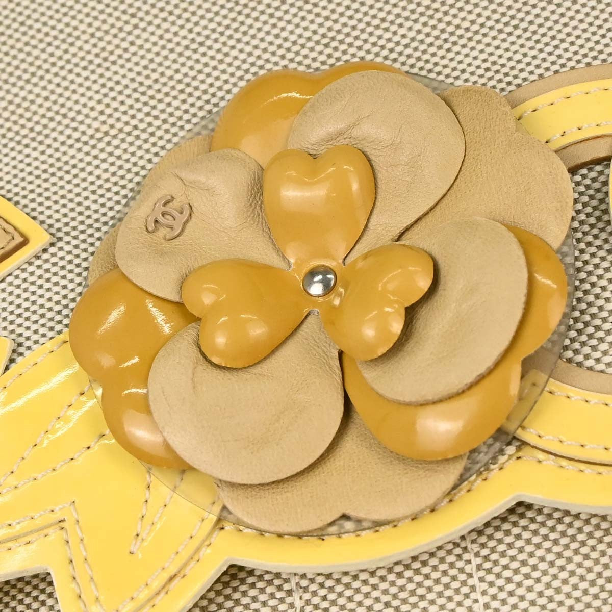 Chanel Camellia No.5 Chocolate Bar Canvas Black Canvas Tote Bag Bag (Pre-Owned)