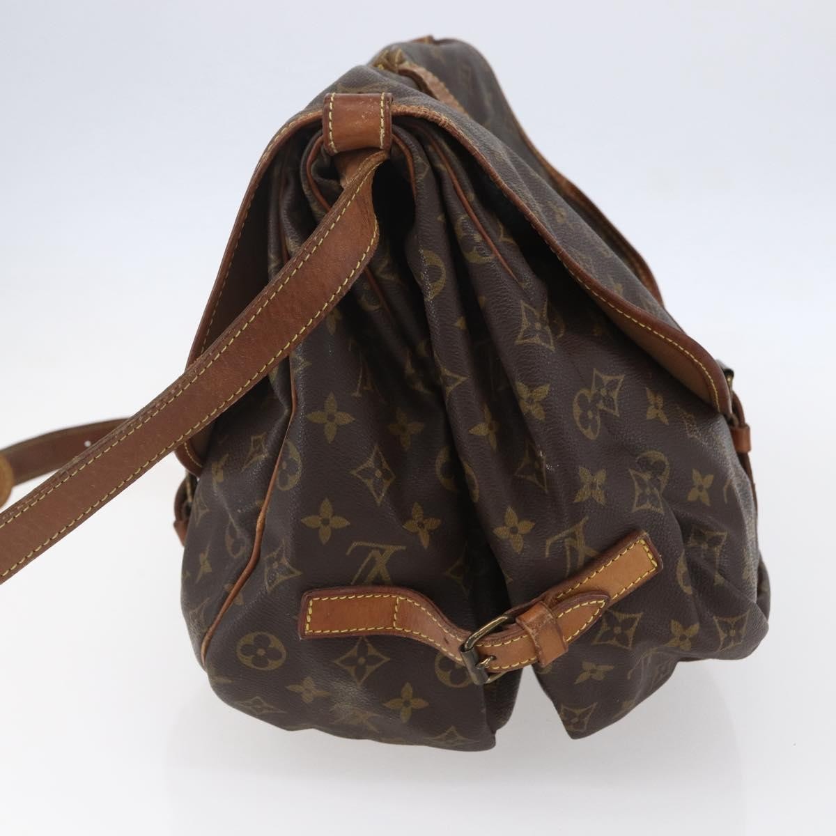 Louis Vuitton Saumur Monogram Canvas Brown Canvas Shoulder Bag Bag (Pre-Owned)