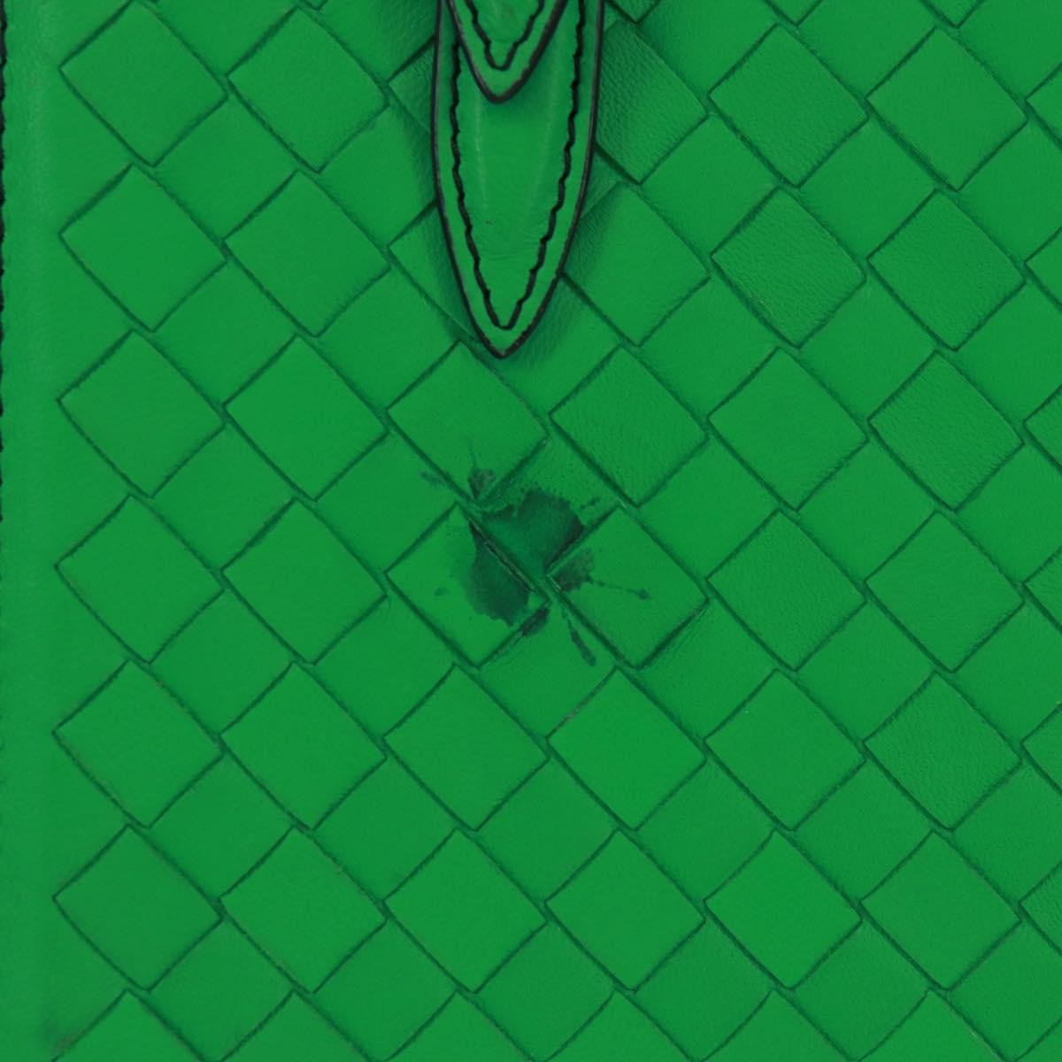 Bottega Veneta Intrecciato Leather Green Leather Handbag (Pre-Owned)