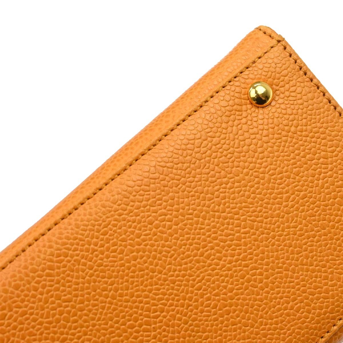 Chanel Vintage Front Pocket Leather Orange Leather Shoulder Bag Bag (Pre-Owned)