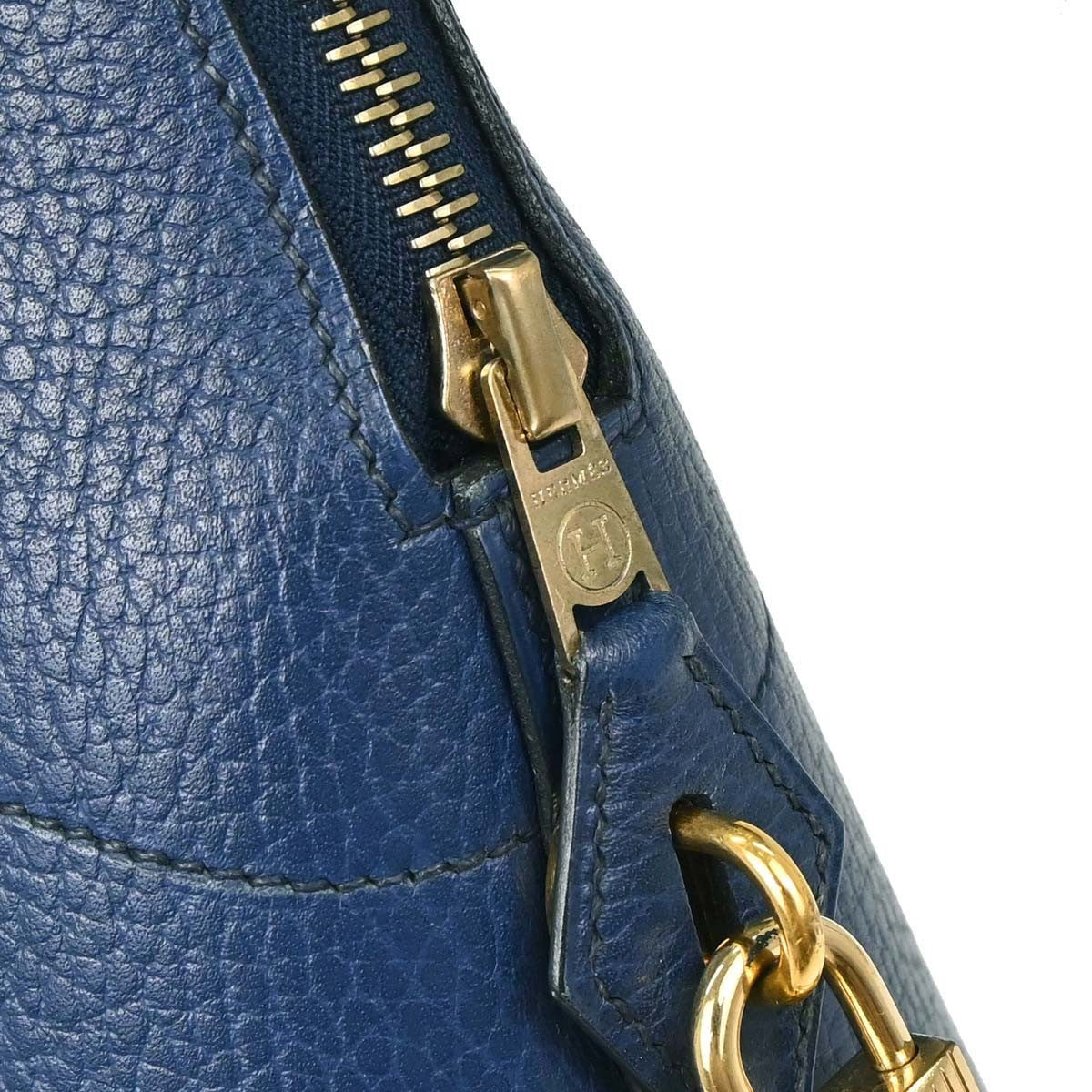 Hermes Bolide Ardenne Blue Leather Handbag (Pre-Owned)