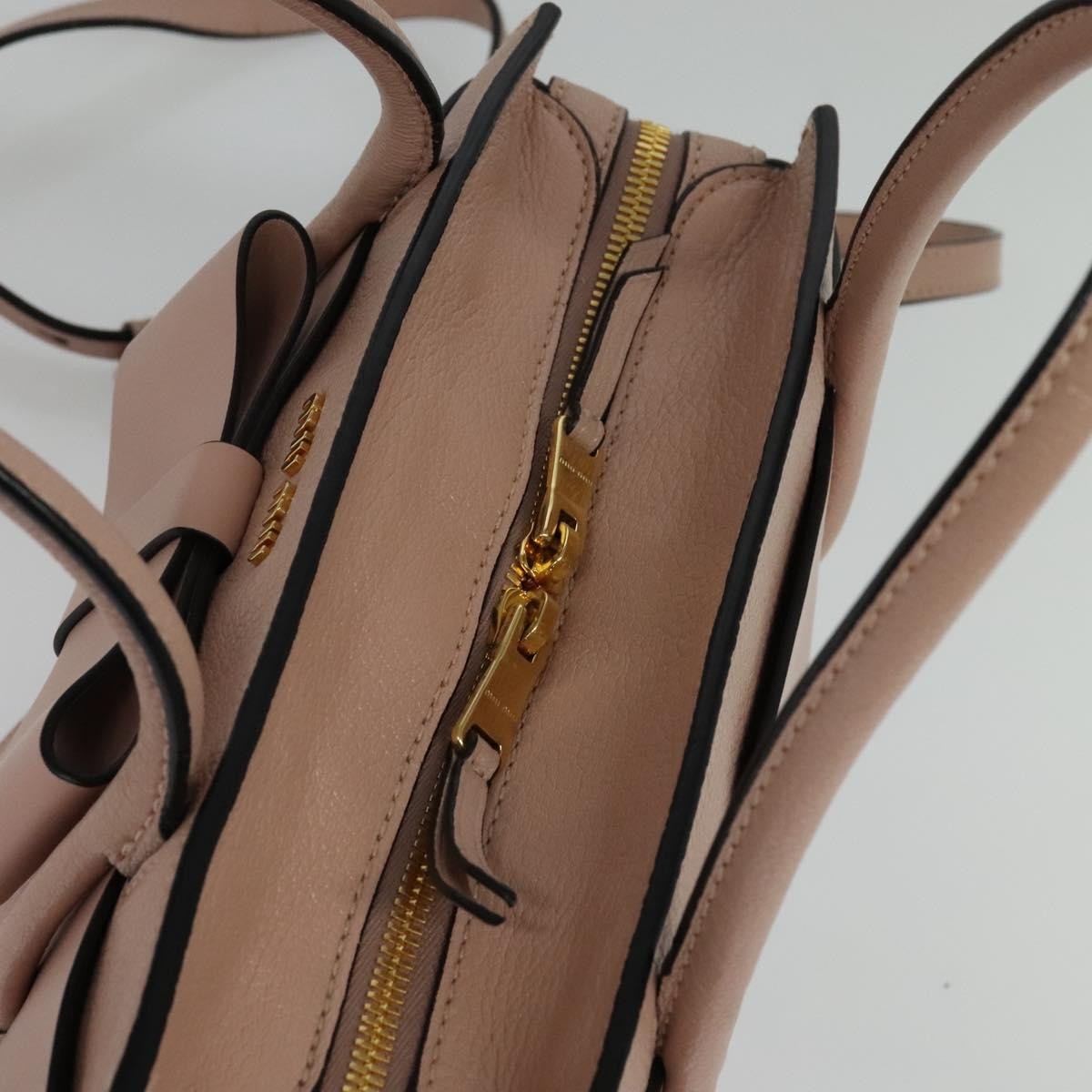 Miu Miu Madras Fiocco Bow Leather Pink Leather Bag (Pre-Owned)