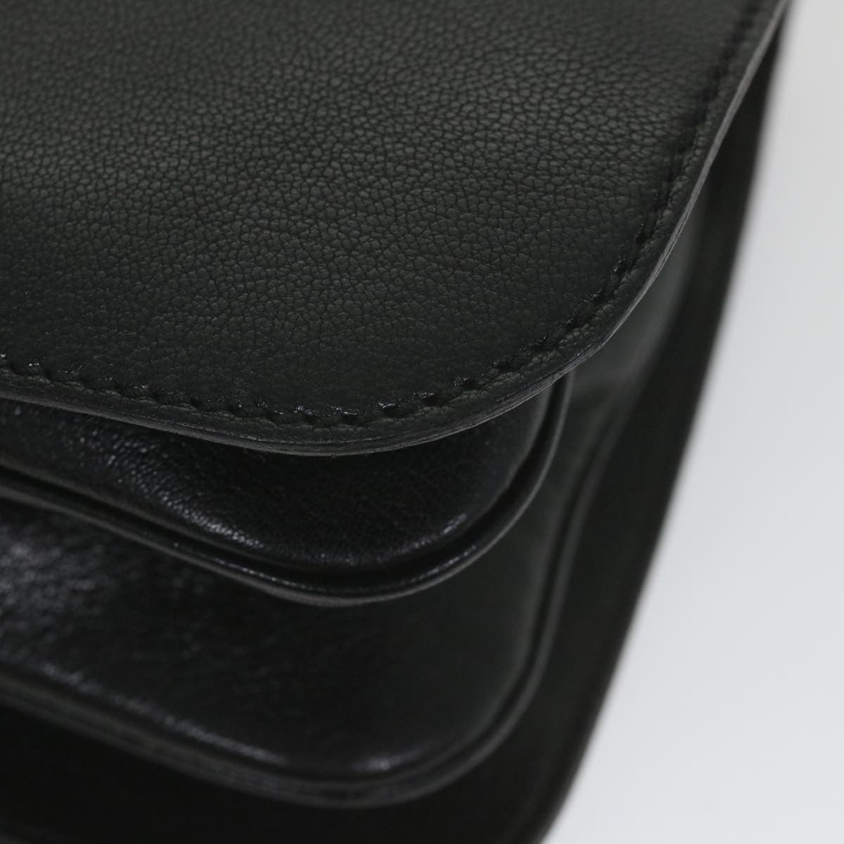 Gucci Blondie Flap Leather Black Leather Shoulder Bag Bag (Pre-Owned)