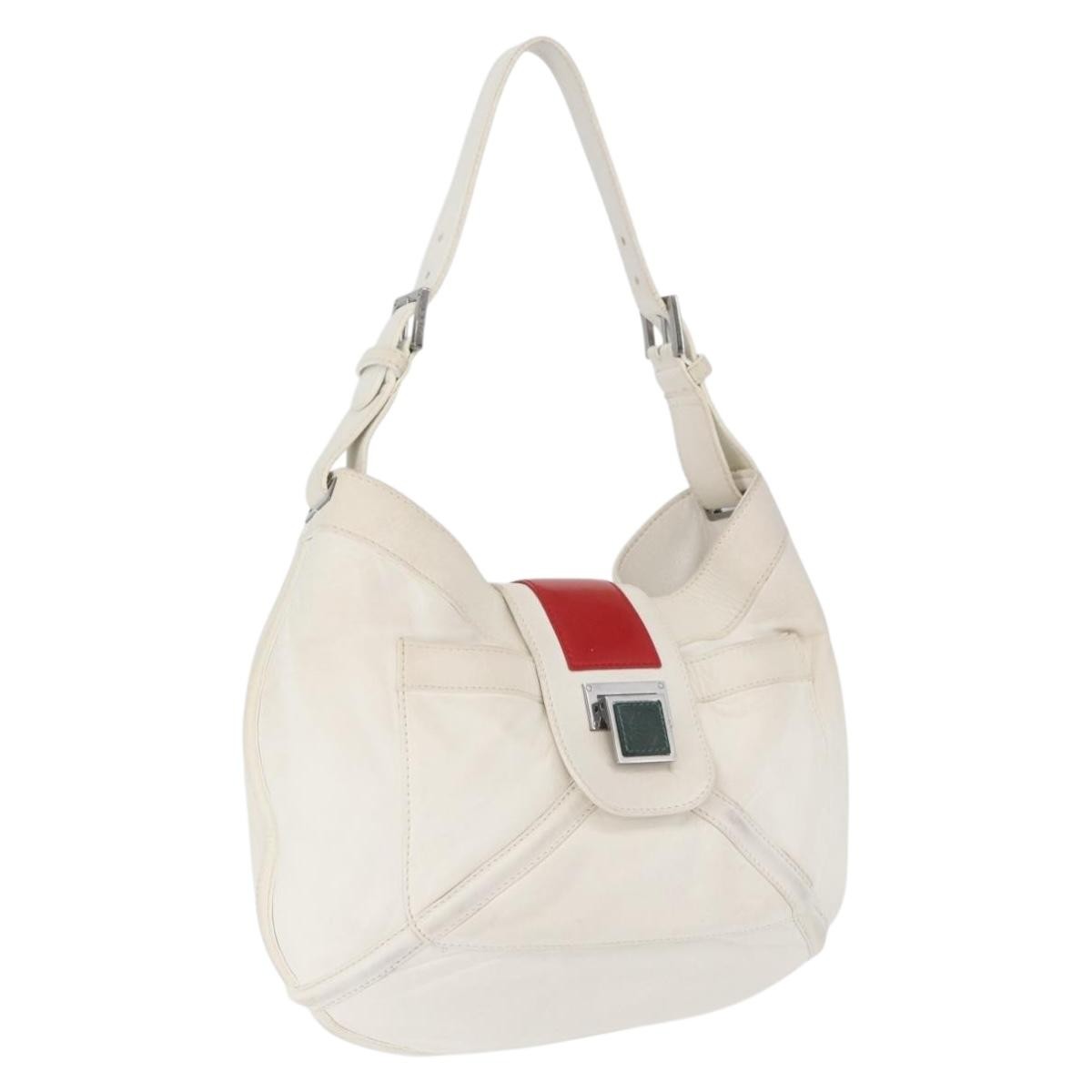 Loewe Anagram Leather White Leather Shoulder Bag Bag (Pre-Owned)