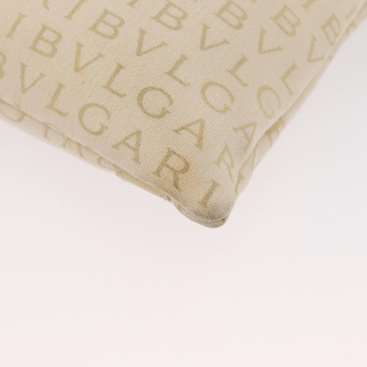 Bvlgari Logomania Canvas With Leather Beige Canvas Shoulder Bag Bag (Pre-Owned)