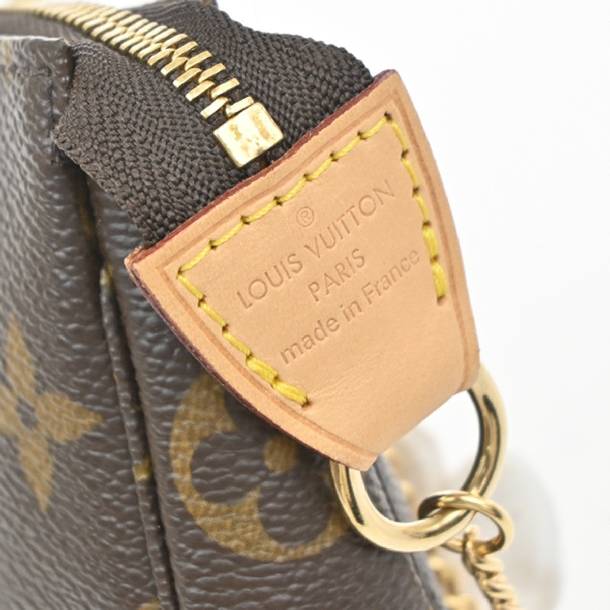 Louis Vuitton Mini Pochette Accessoires Canvas Brown Leather Clutche & Pouche Bag (Pre-Owned)