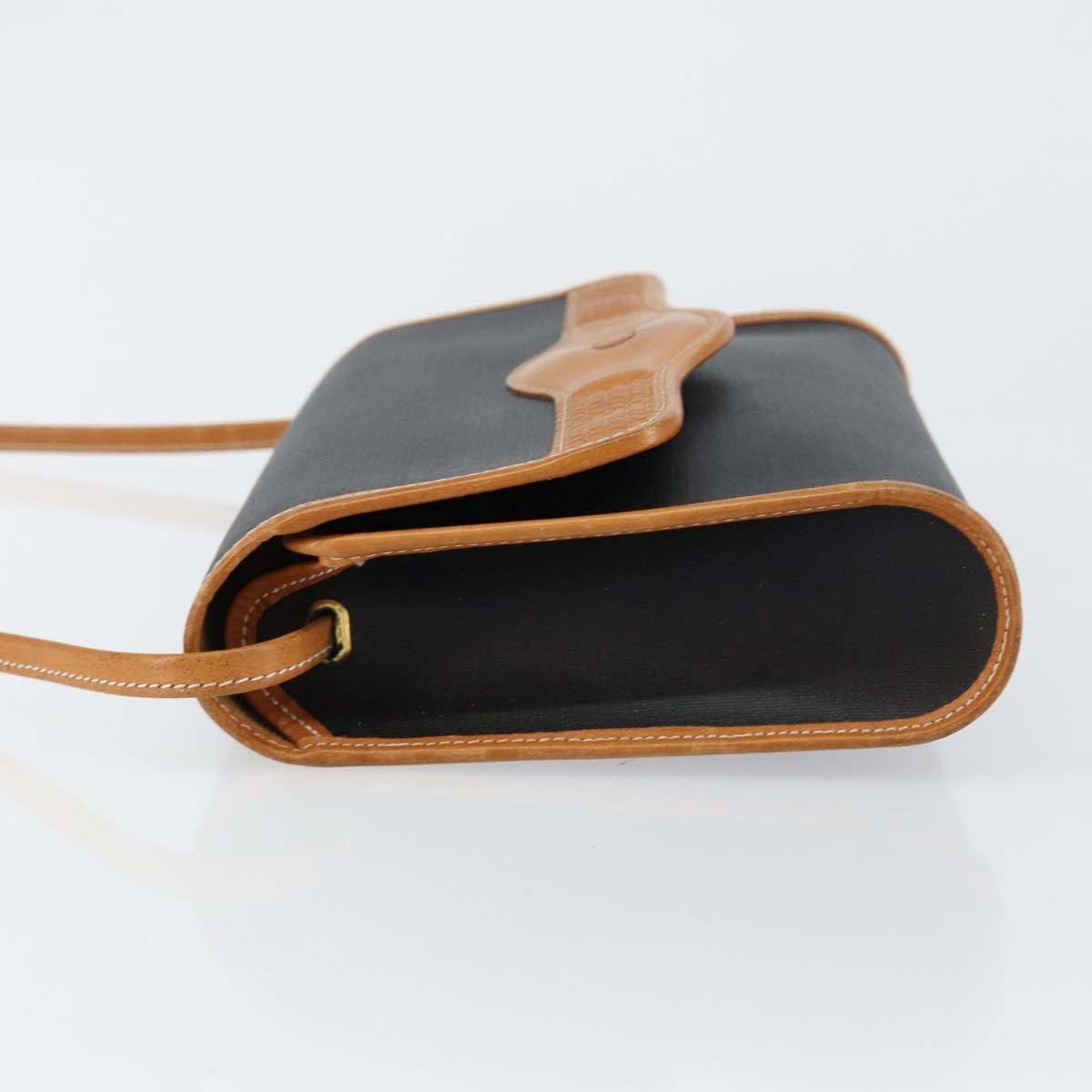 Christian Dior Vintage Cd Logo Leather Black Leather Shoulder Bag Bag (Pre-Owned)