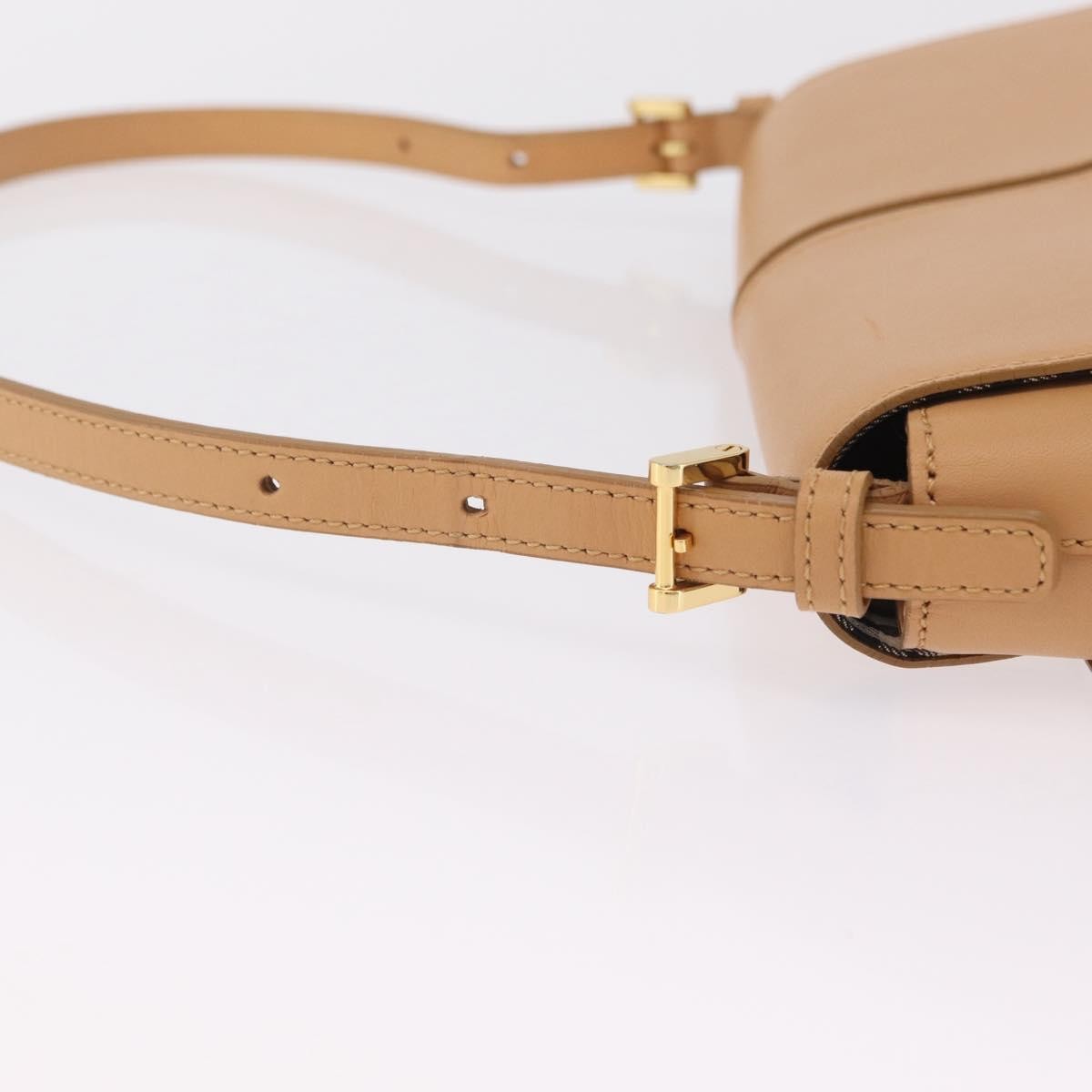 Burberry Shoulder Bag Leather Beige Leather Shoulder Bag Bag (Pre-Owned)