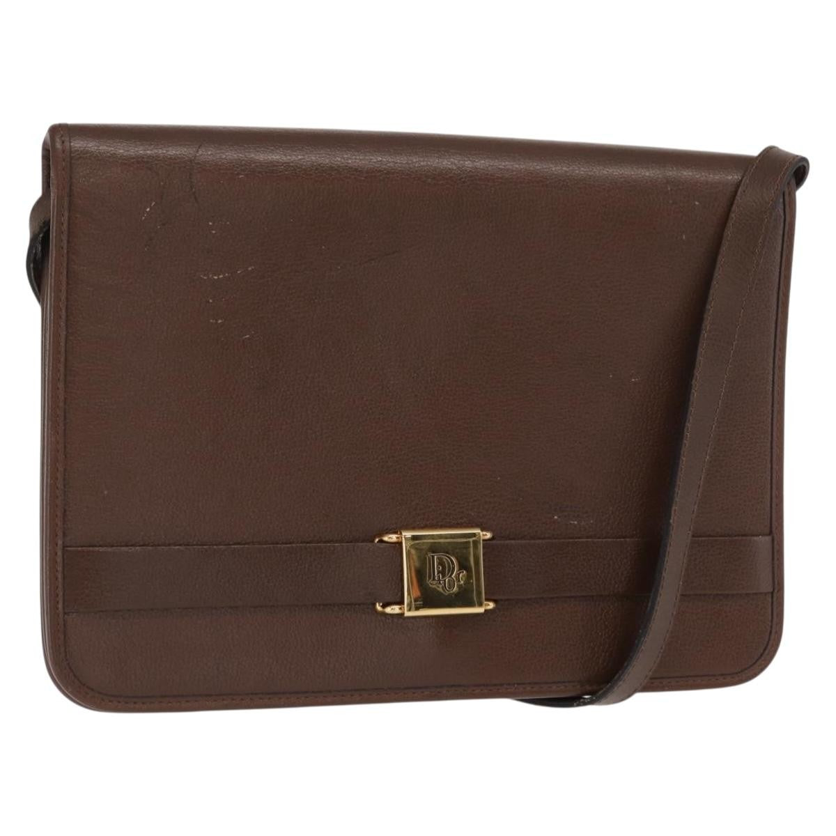 Christian Dior Vintage Leather Brown Leather Shoulder Bag Bag (Pre-Owned)