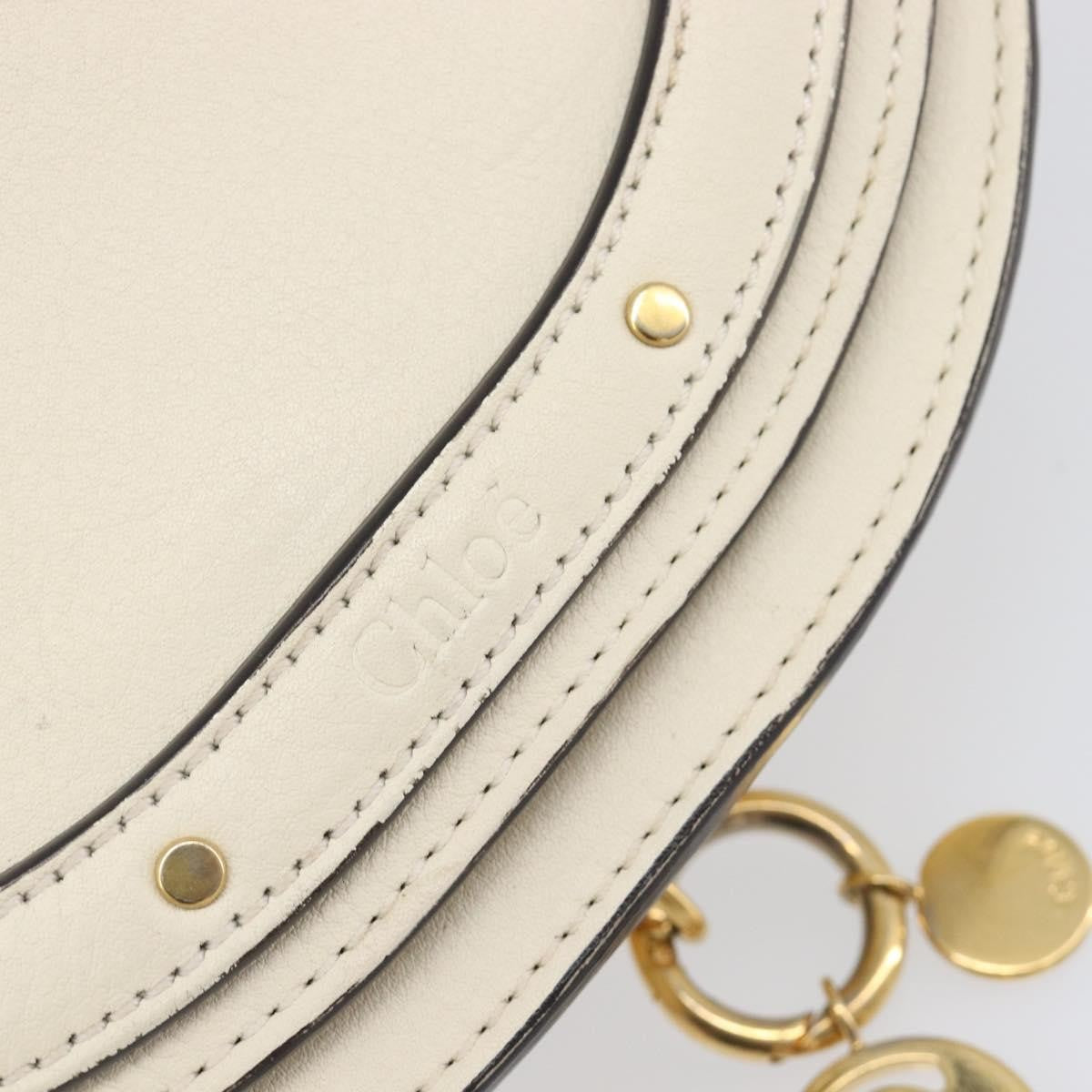 Chloe Nile Minaudière Leather White Leather Handbag (Pre-Owned)