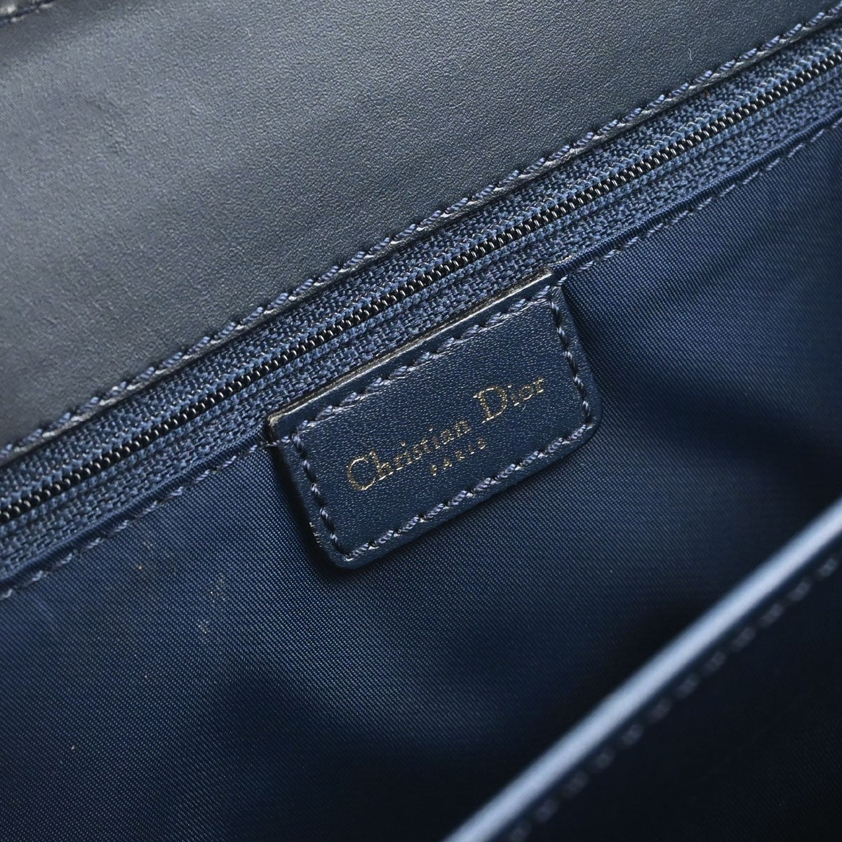 Christian Dior Vintage Trotter Pocket Diorissimo Canvas Navy Canvas Tote Bag Bag (Pre-Owned)