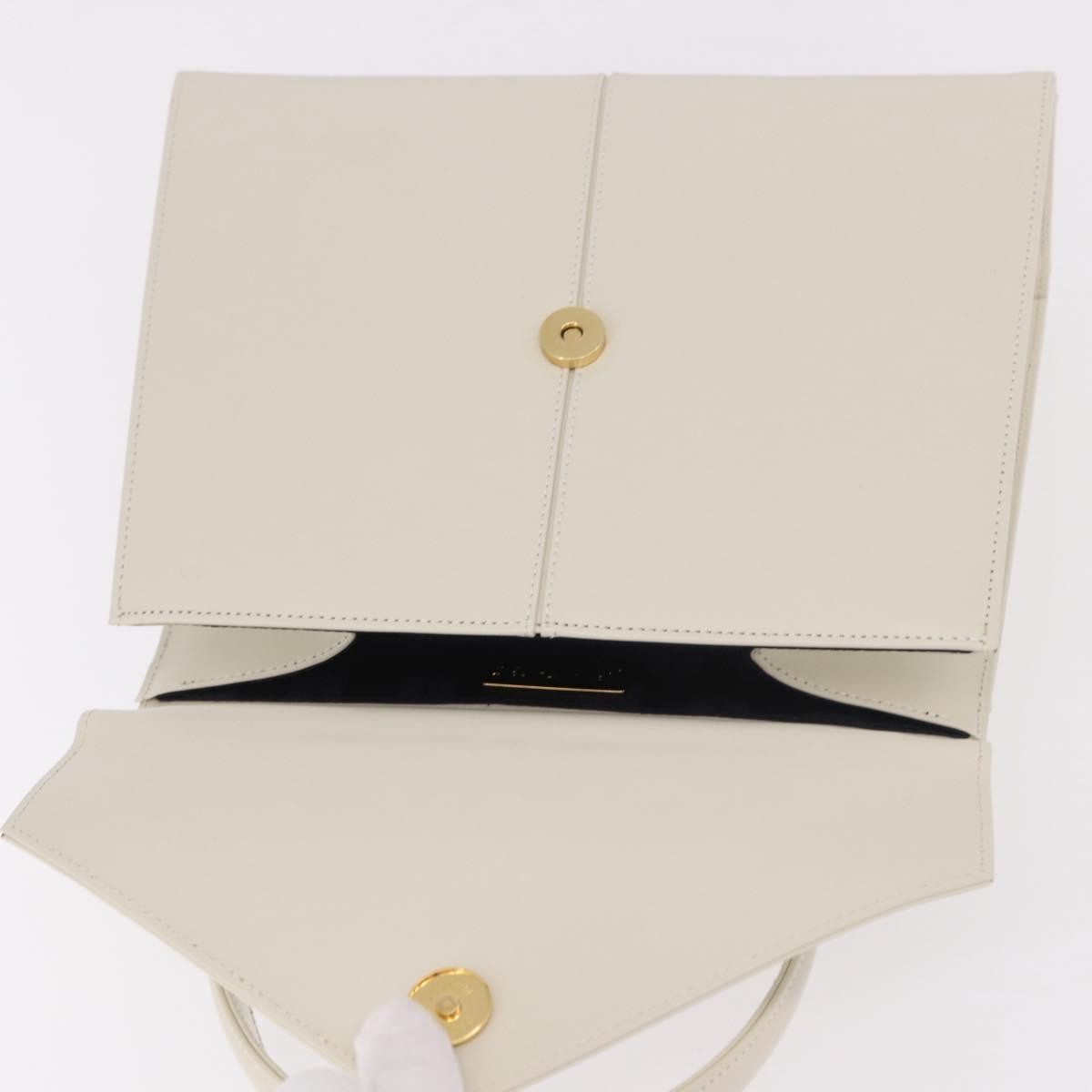 Saint Laurent Vintage Handbag Leather White Leather Handbag (Pre-Owned)