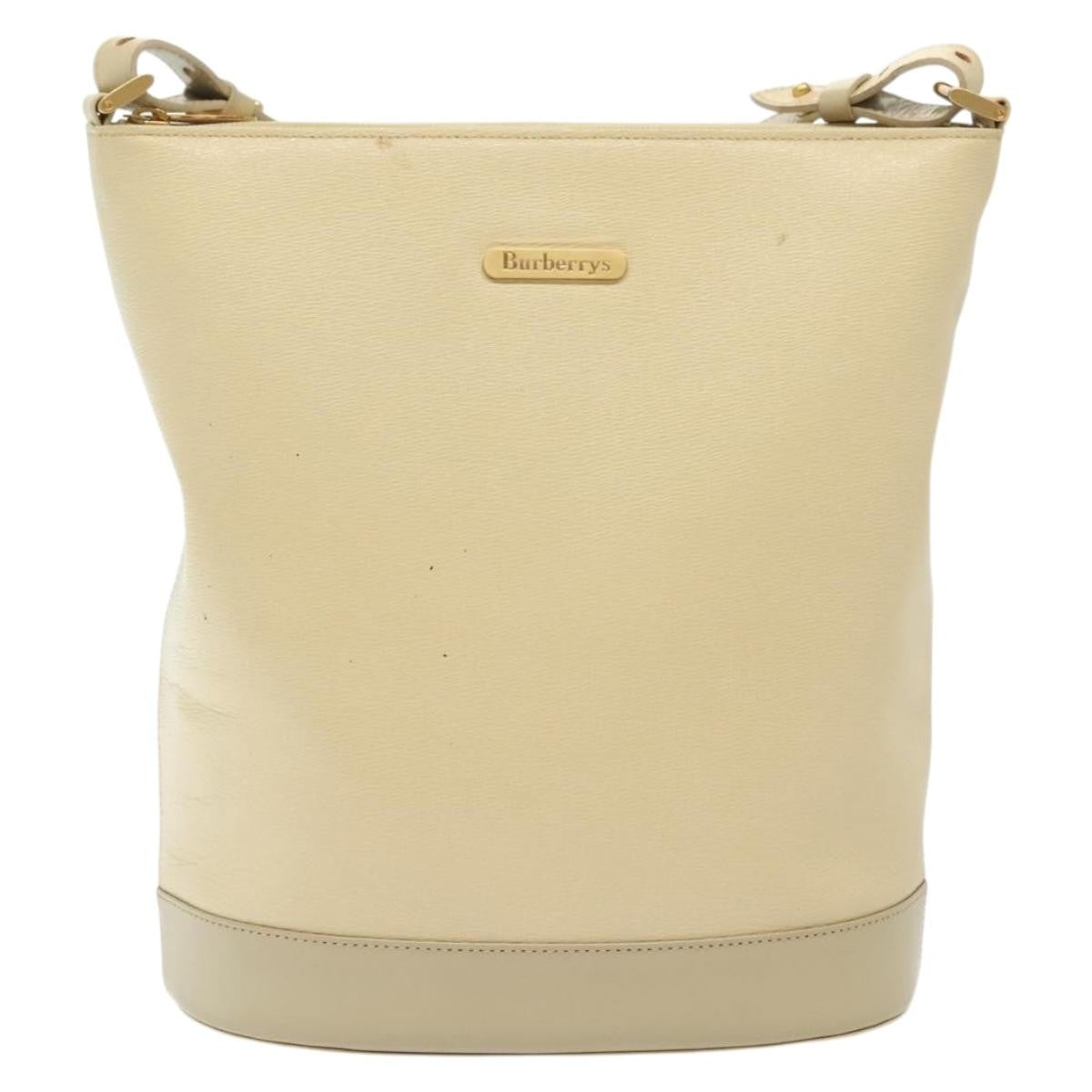Burberry Shoulder Leather Beige Leather Shoulder Bag Bag (Pre-Owned)