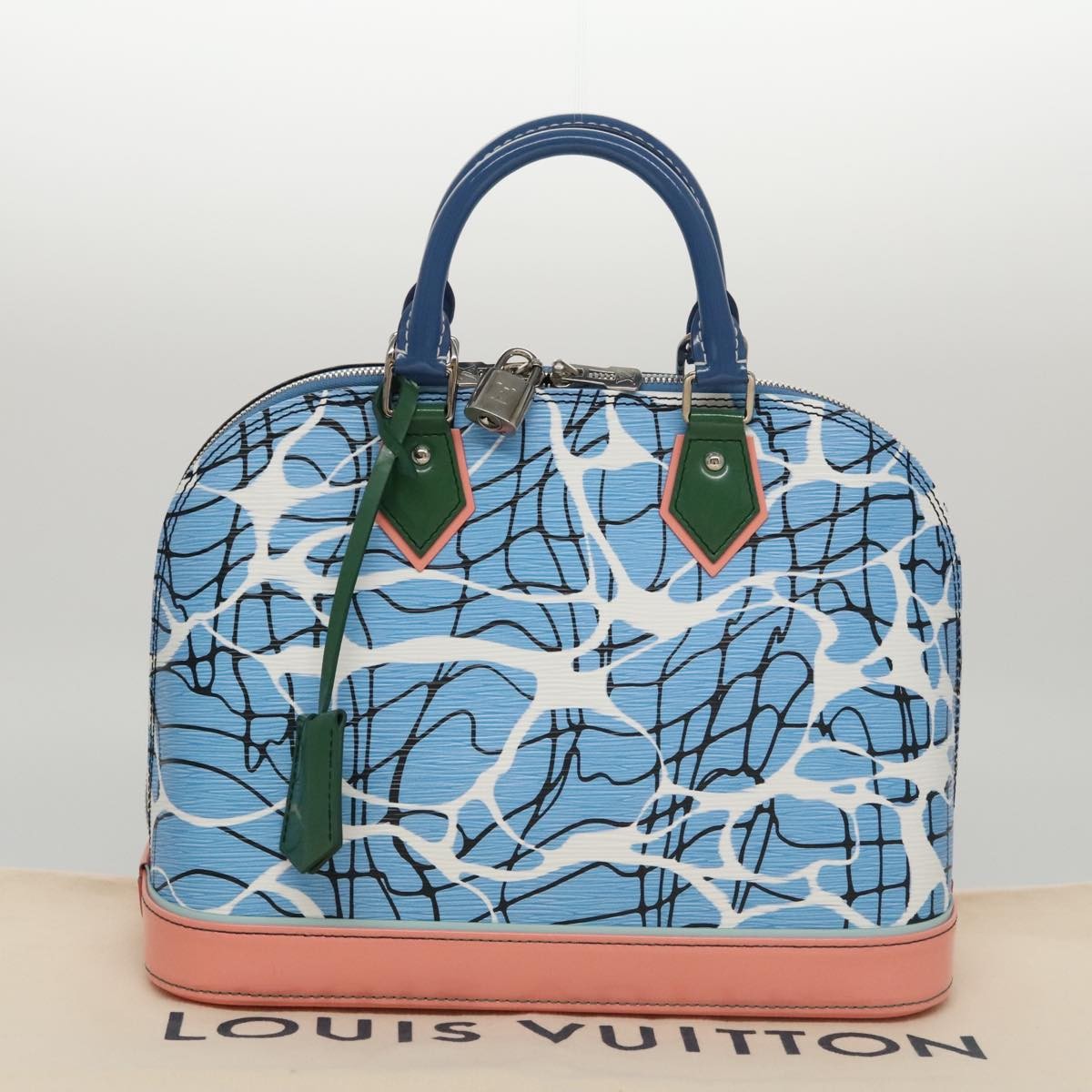 Louis Vuitton Alma Limited Edition Print Epi Leather Blue Leather Handbag (Pre-Owned)