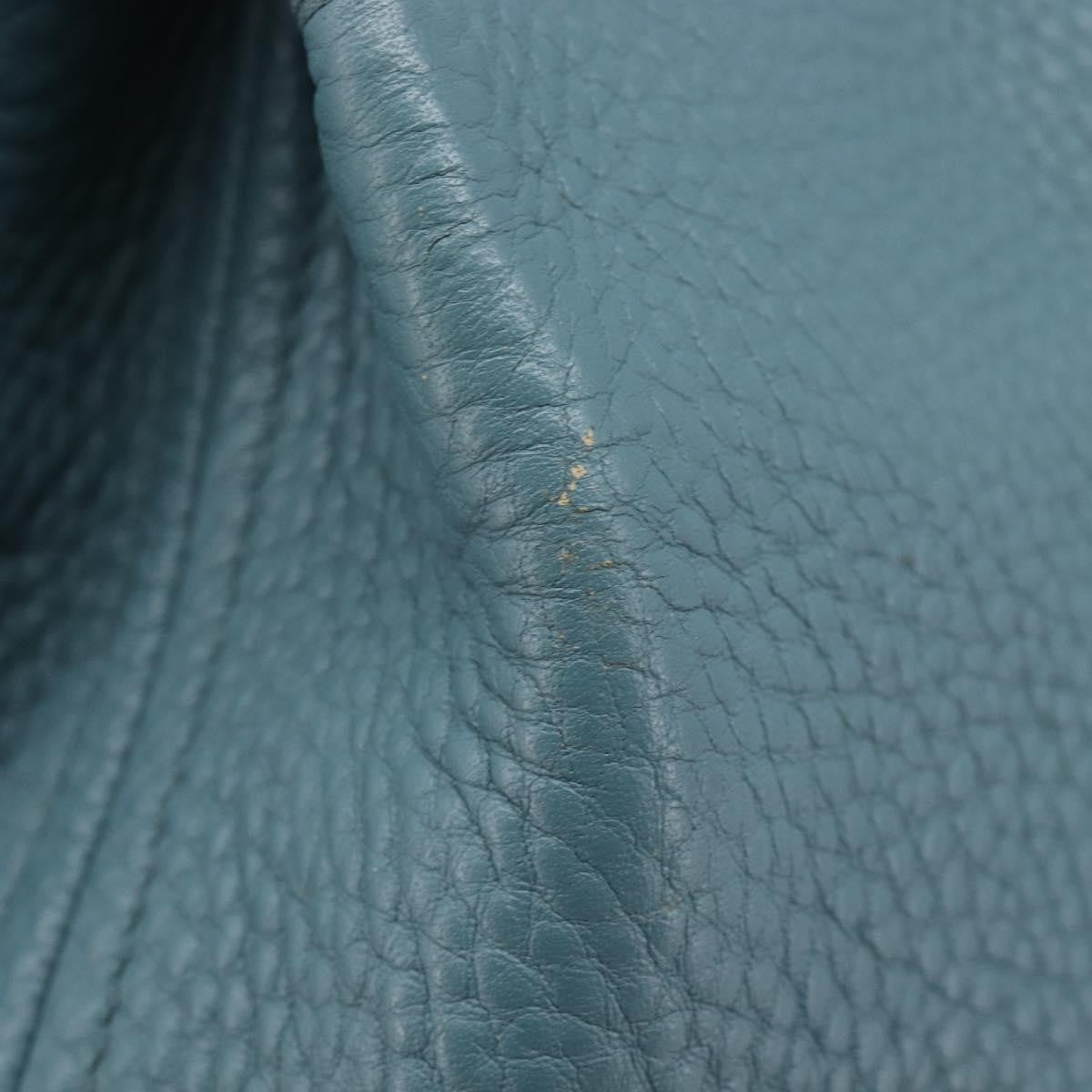 Prada Rolled Hobo Vitello Daino Blue Leather Shoulder Bag Bag (Pre-Owned)