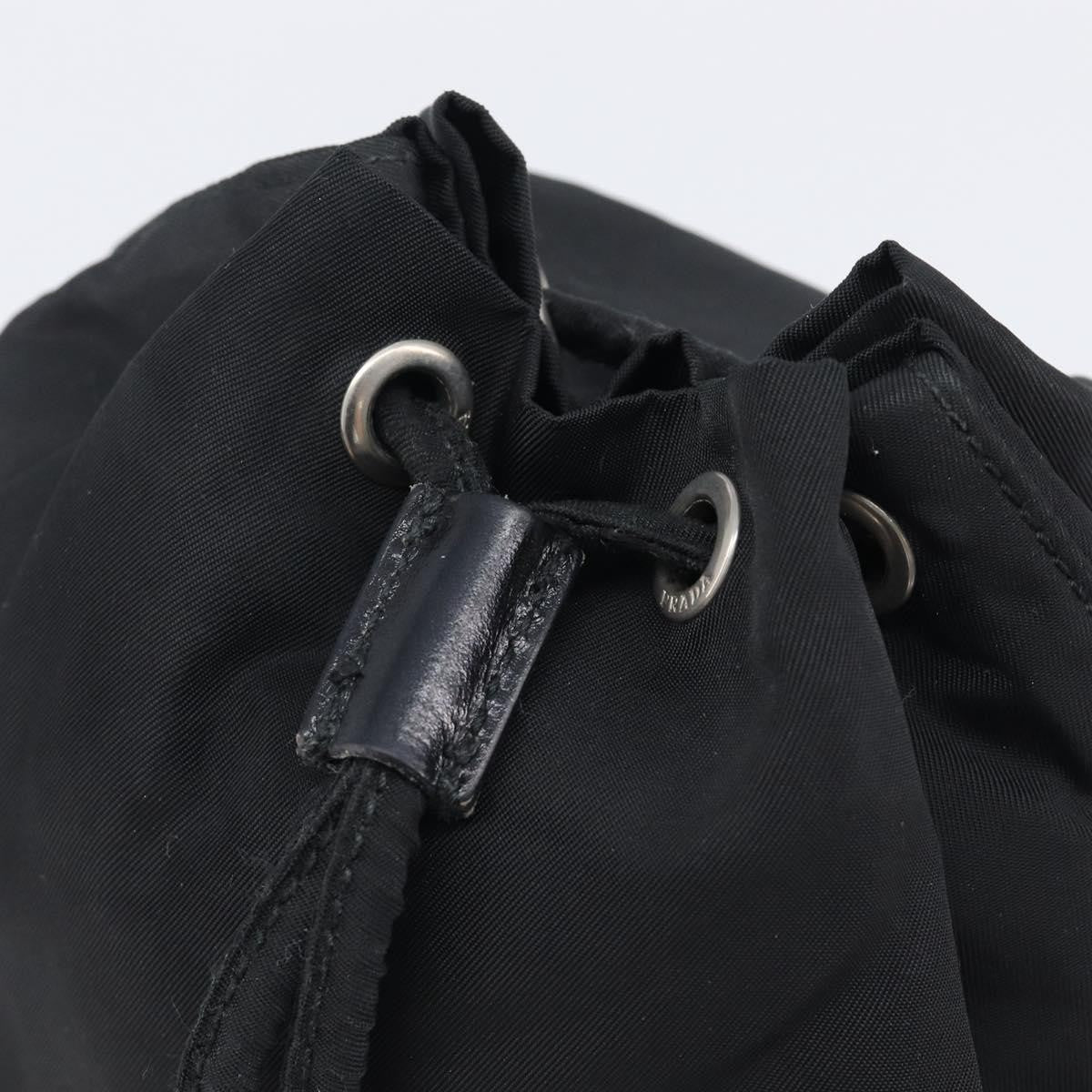Prada Vela Drawstring Bucket Wristlet Tessuto Black Nylon Clutche & Pouche Bag (Pre-Owned)