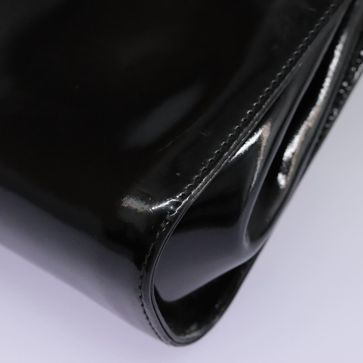 Salvatore Ferragamo Gancini Flap Patent Leather Black Patent_Leather Shoulder Bag Bag (Pre-Owned)