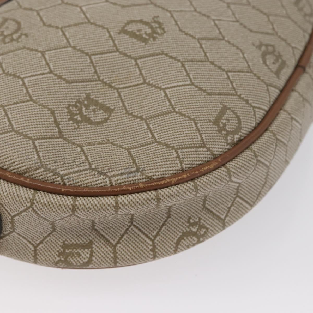 Christian Dior Vintage Honeycomb Canvas And Leather Beige Canvas Shoulder Bag Bag (Pre-Owned)