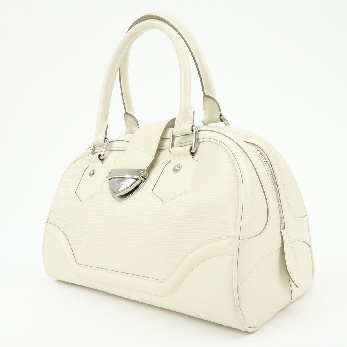 Louis Vuitton Montaigne Bowling Epi Leather White Leather Handbag (Pre-Owned)