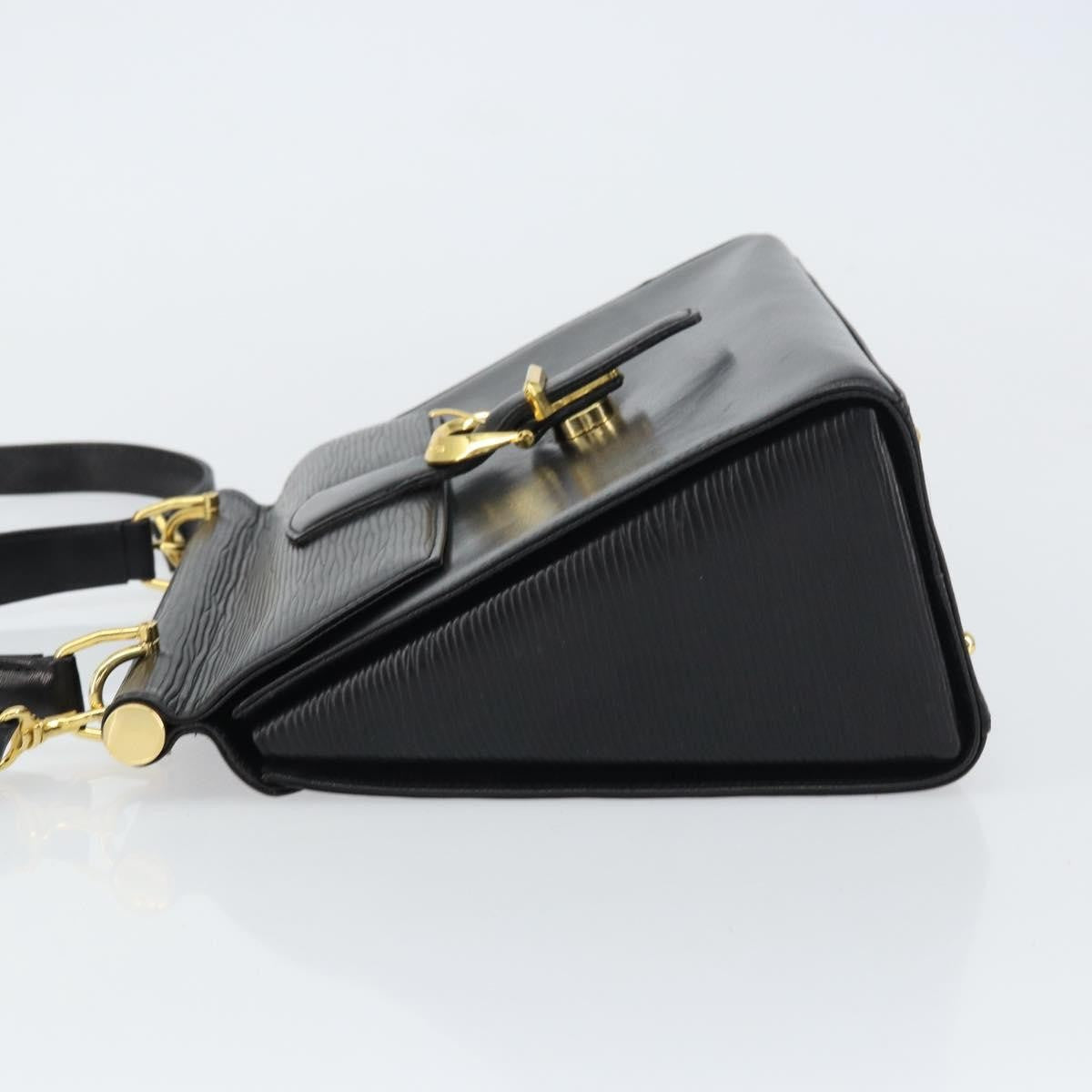 Valentino Garavani Vintage Leather Black Leather Handbag (Pre-Owned)