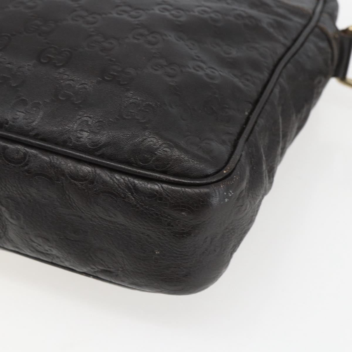 Gucci Front Zip Messenger Guccissima Leather Brown Leather Shoulder Bag Bag (Pre-Owned)