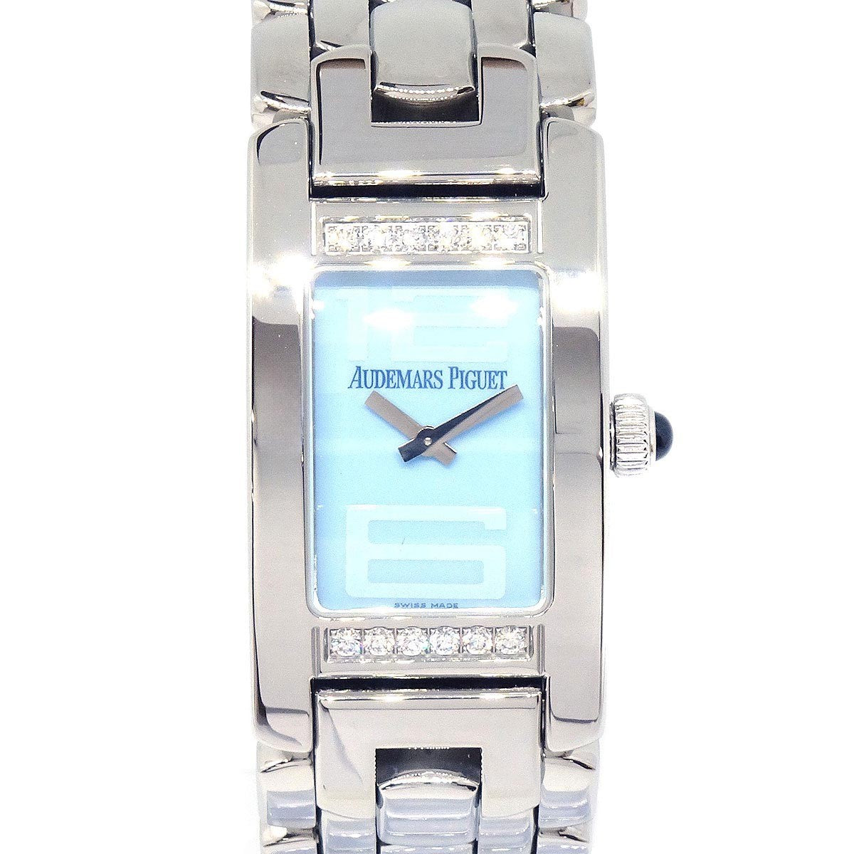 Audemars Piguet Promesse Quartz Yellow Gold And Leather With Diamond Bezel Watch (Pre-Owned)