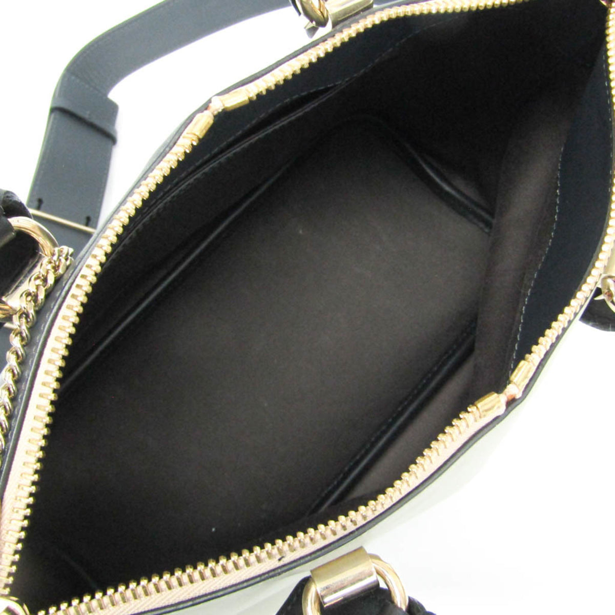 Chloe Bicolor Baylee Satchel Leather Gray Leather Handbag (Pre-Owned)