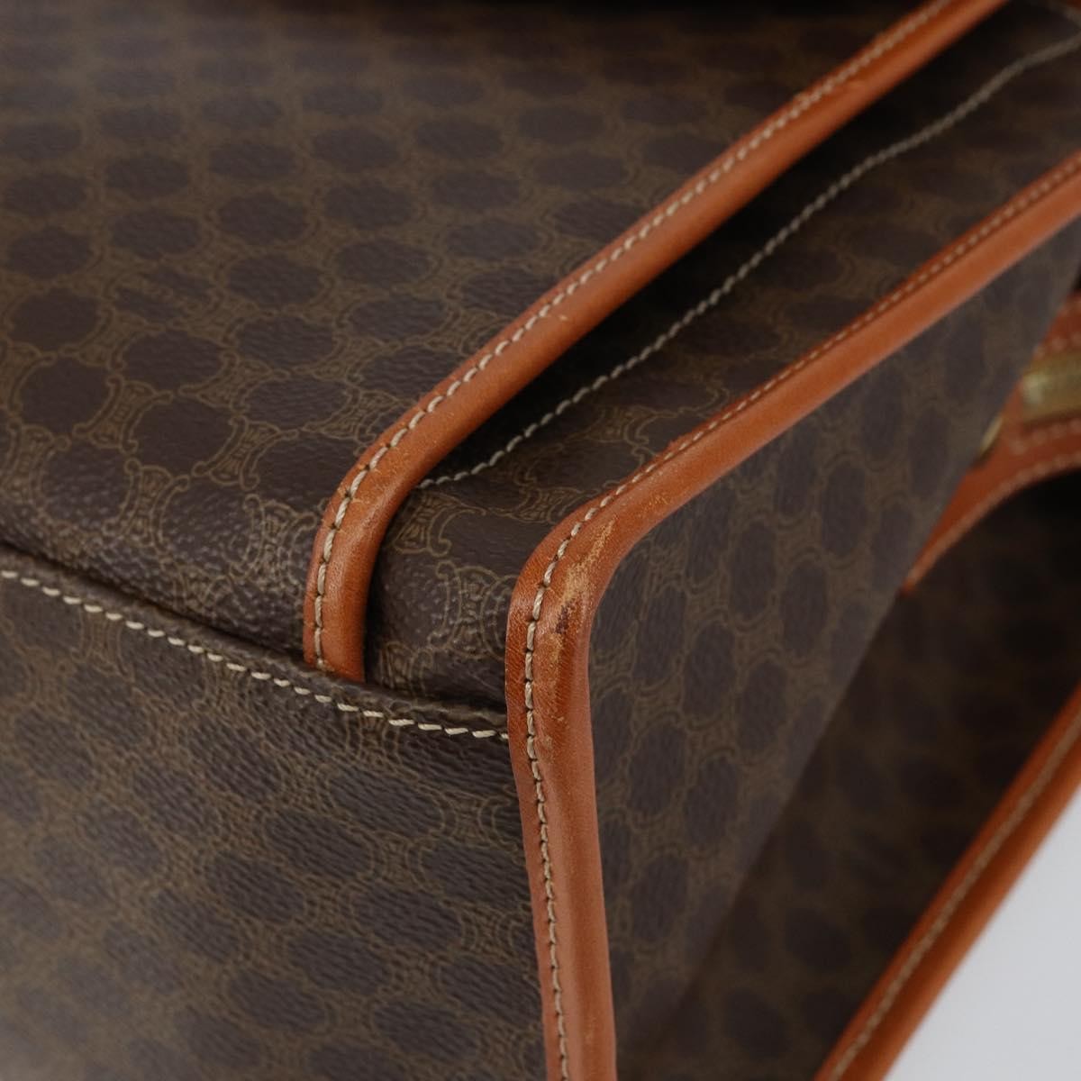 Celine Vintage Macadam Canvas And Leather Brown Canvas Tote Bag Bag (Pre-Owned)