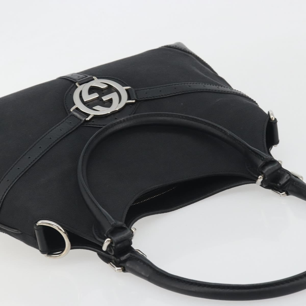 Gucci Reins Web Canvas Black Canvas Shoulder Bag Bag (Pre-Owned)