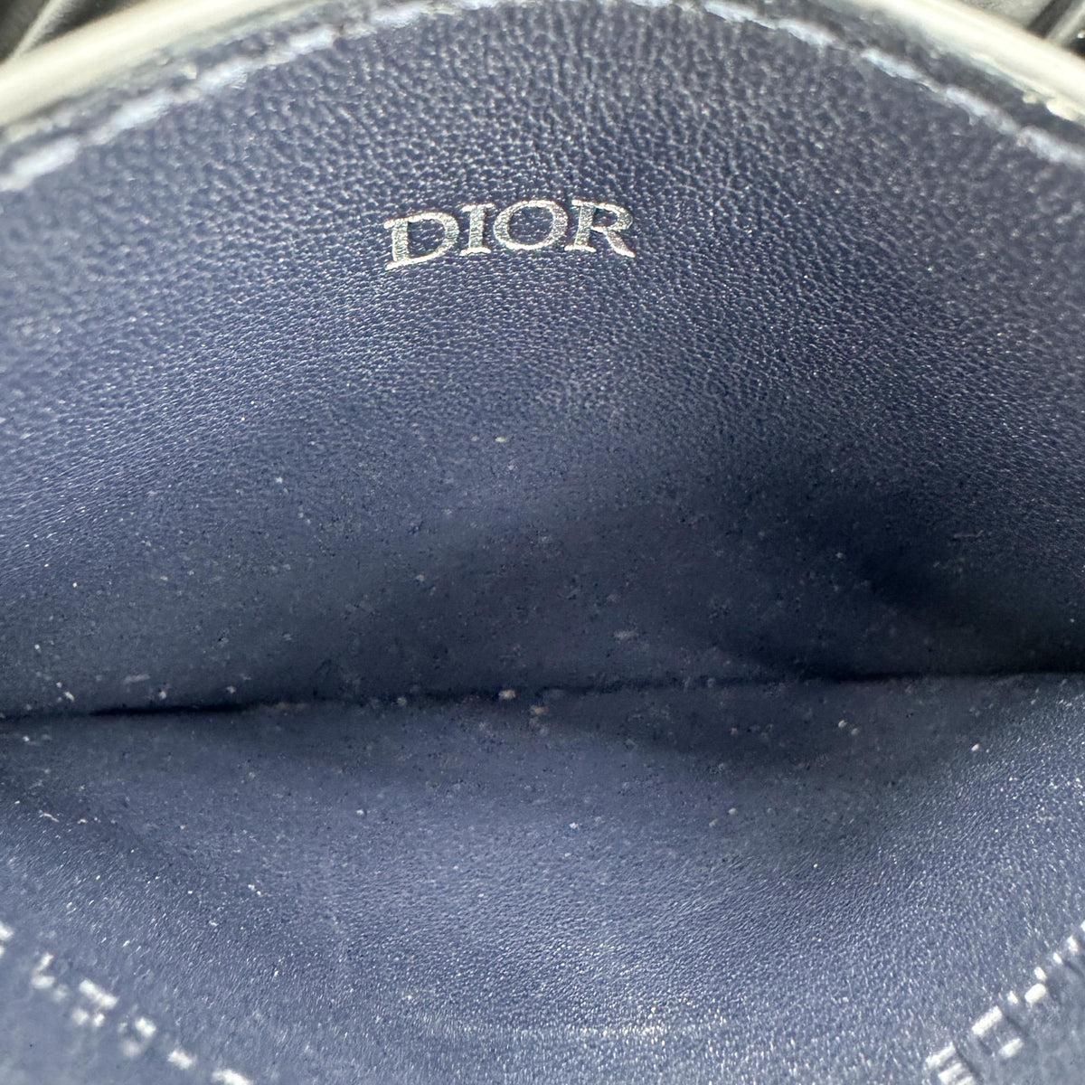 Christian Dior Card Holder Oblique Canvas And Leather Navy Canvas Card Holders Accessory (Pre-Owned)