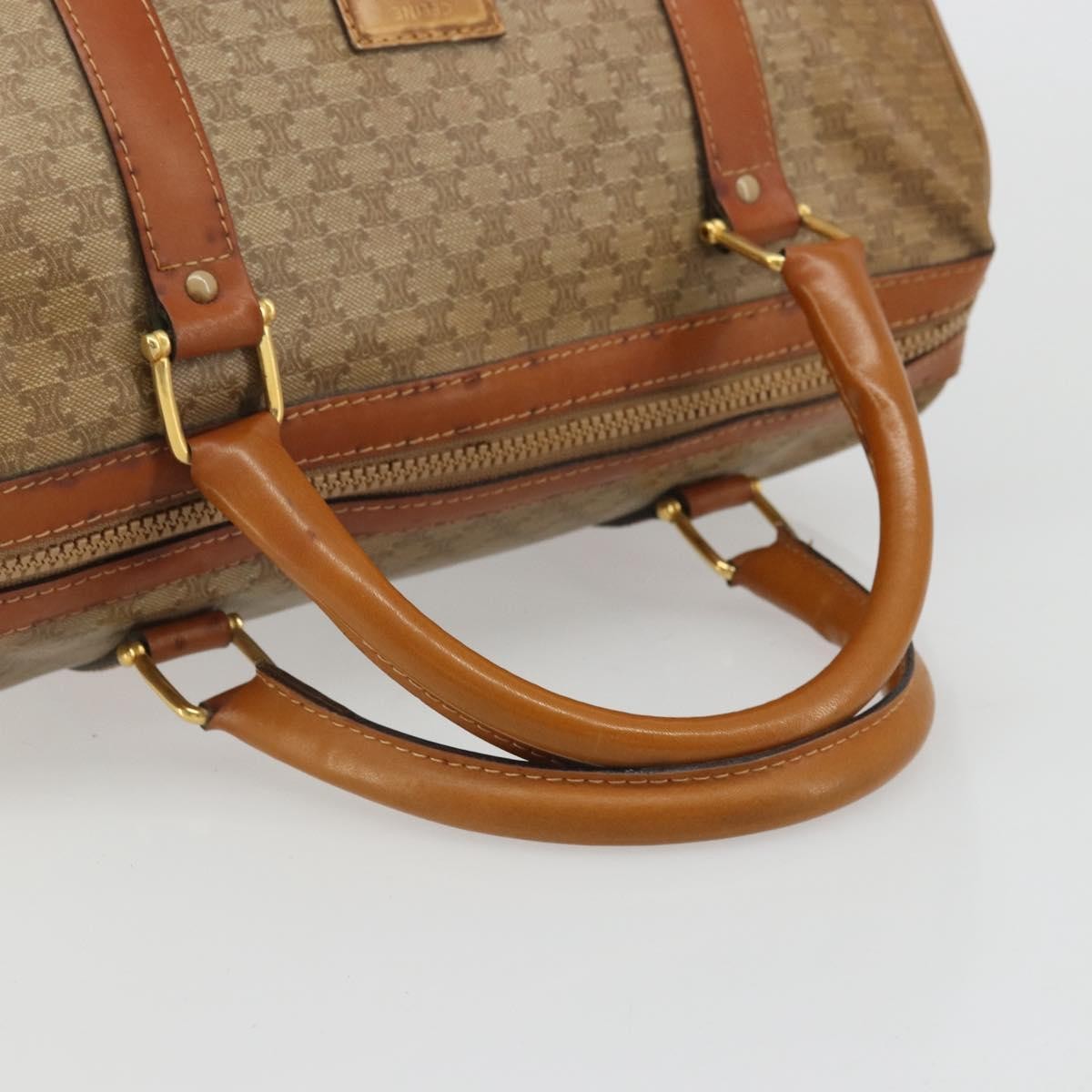 Celine Vintage Macadam Canvas And Leather Beige Canvas Handbag (Pre-Owned)