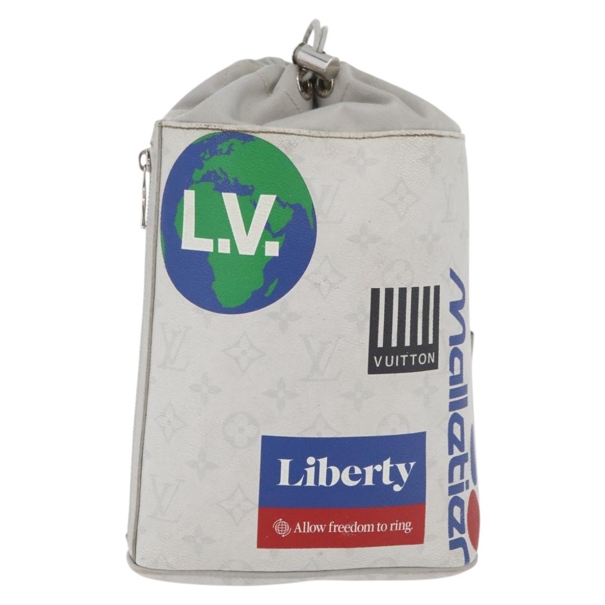 Louis Vuitton Chalk Sling Limited Edition Logo Story Monogram Canvas Gray Canvas Handbag (Pre-Owned)