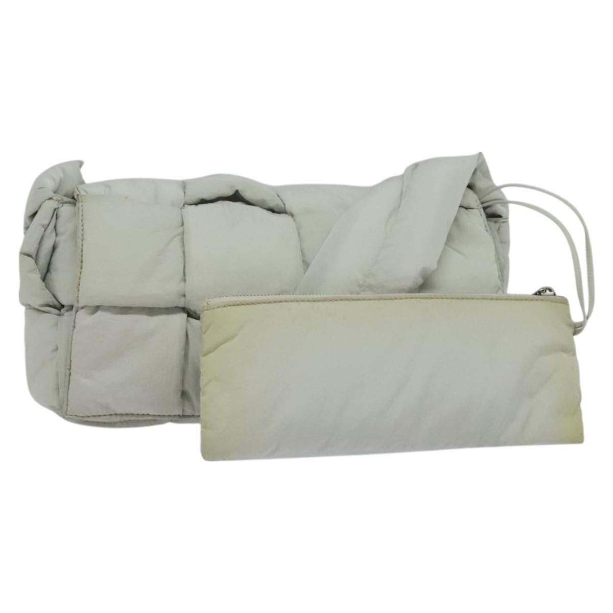 Bottega Veneta Padded Tech Cassette Intrecciato Nylon Gray Nylon Shoulder Bag Bag (Pre-Owned)