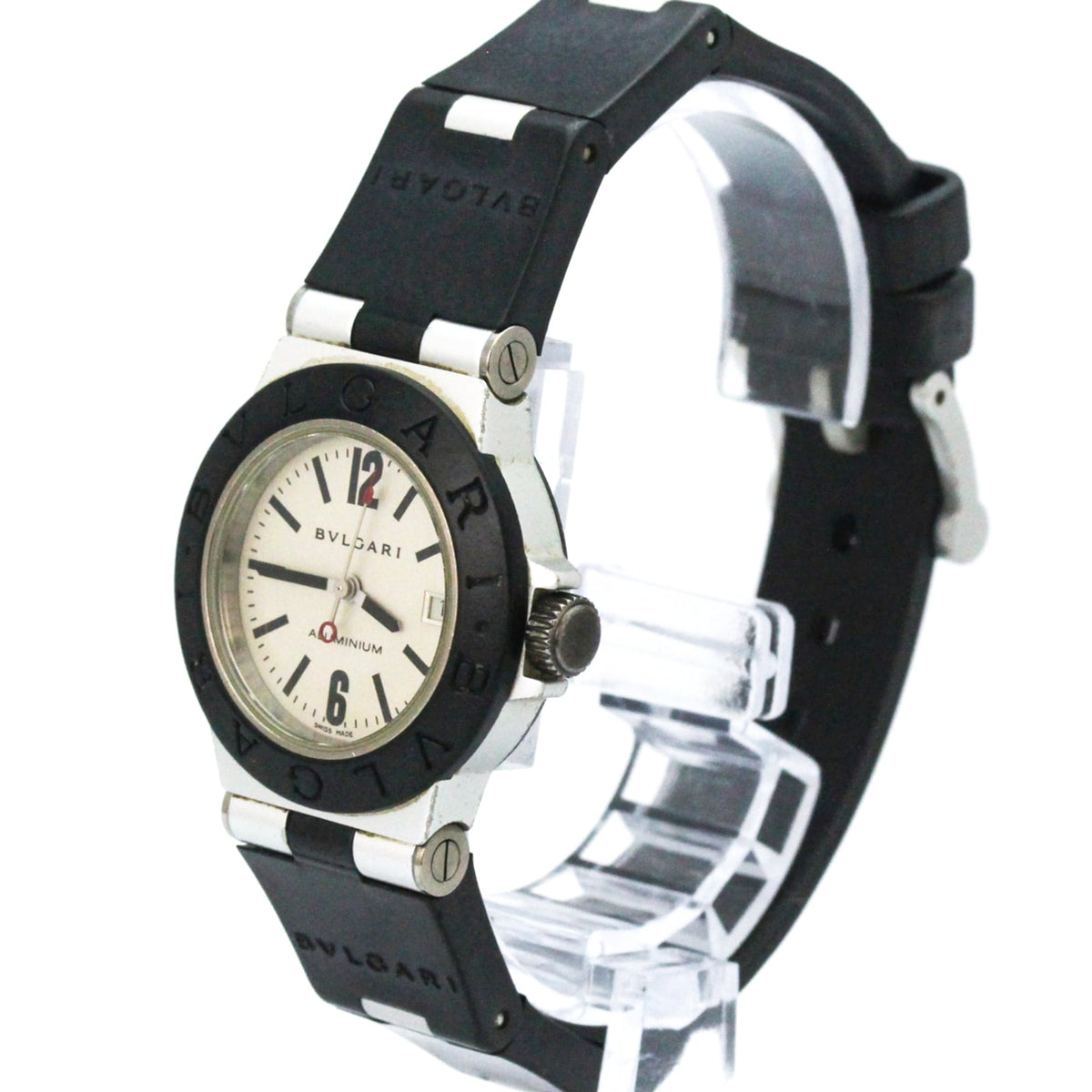 Bvlgari Diagono Quartz Aluminum And Rubber Watch (Pre-Owned)
