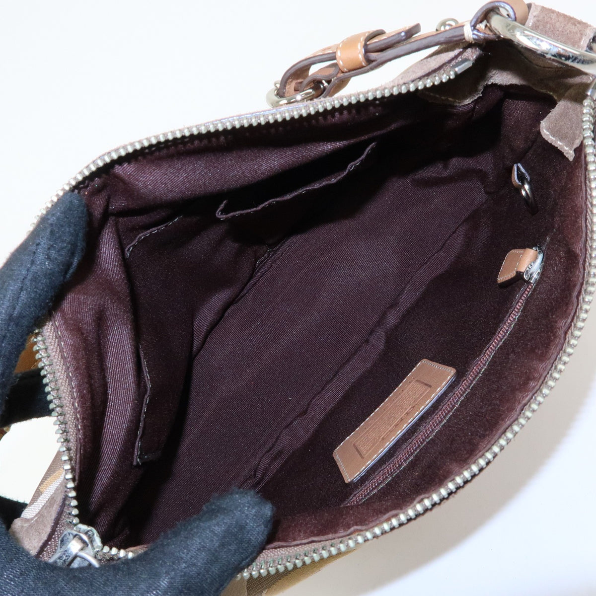 Coach Shoulder Canvas Beige Canvas Handbag (Pre-Owned)