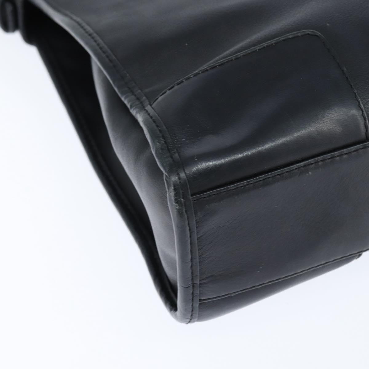 Loewe Anagram Leather Black Leather Shoulder Bag Bag (Pre-Owned)