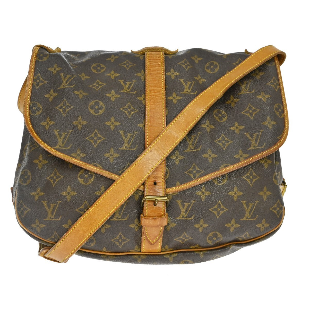 Louis Vuitton Saumur Monogram Canvas Brown Canvas Handbag (Pre-Owned)