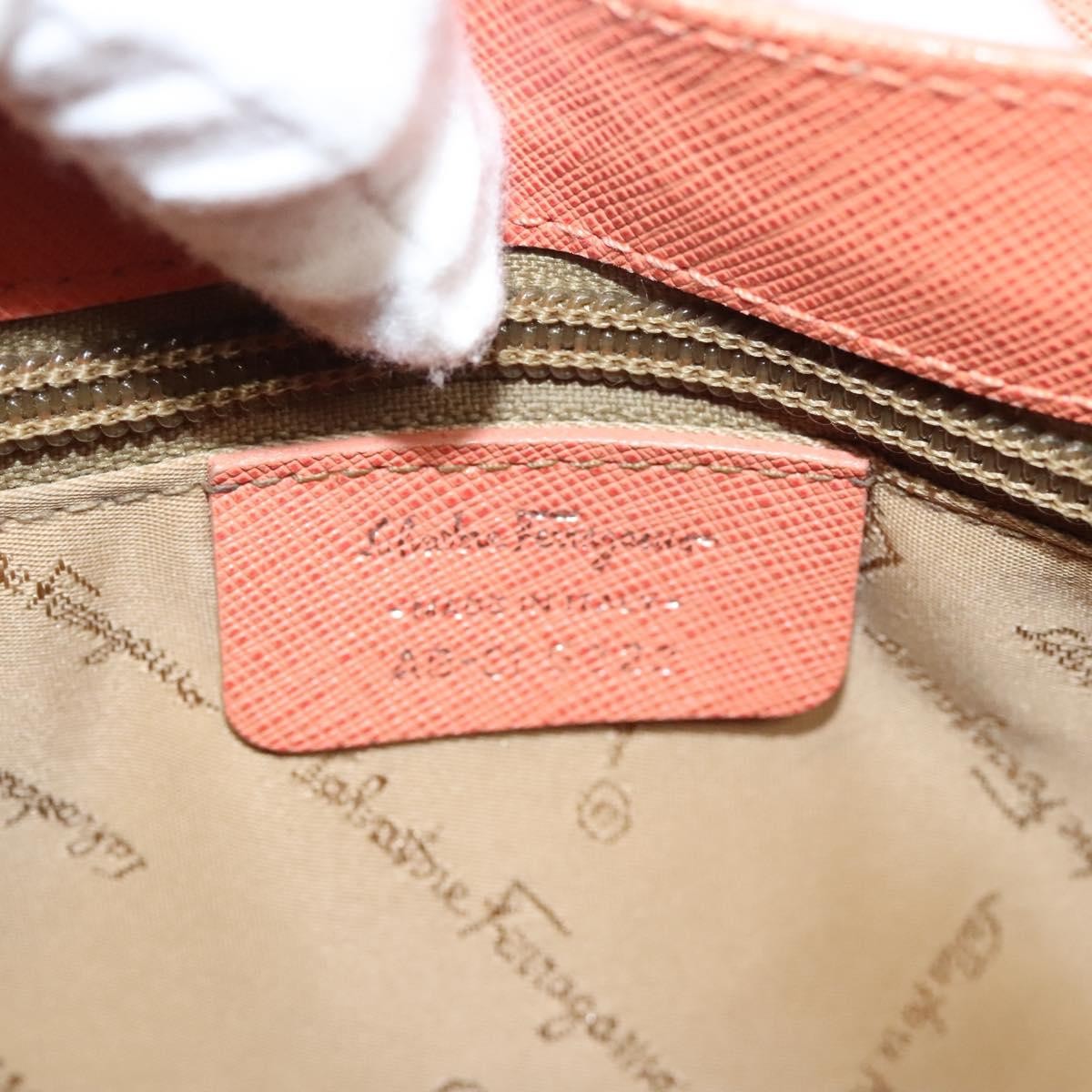 Salvatore Ferragamo Gancini Leather Orange Leather Handbag (Pre-Owned)
