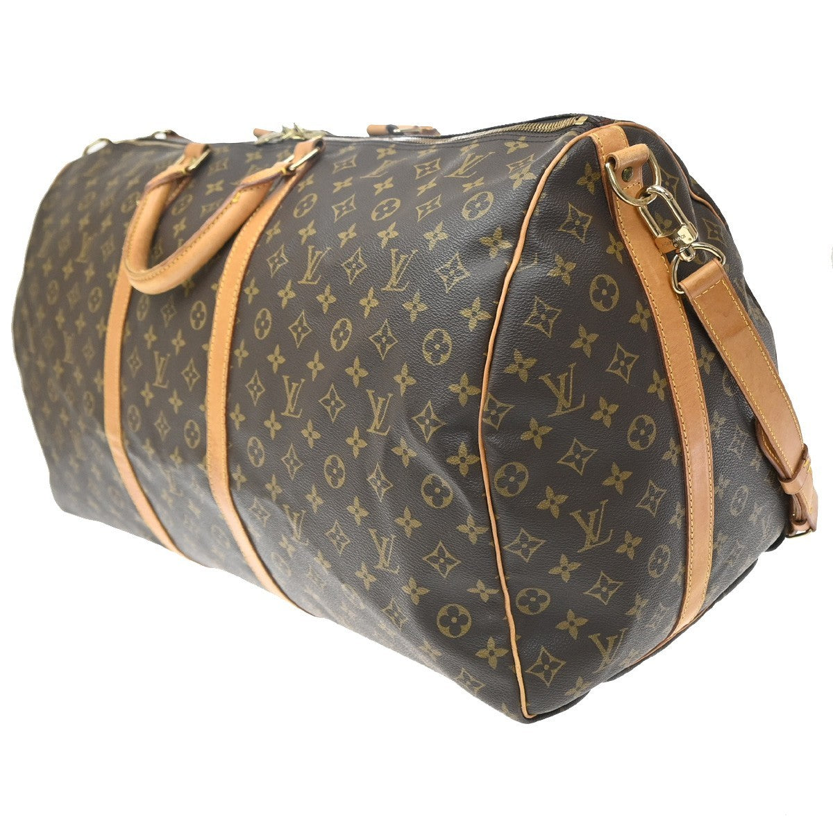 Louis Vuitton Keepall Bandouliere Monogram Canvas Brown Canvas Travel Bag Bag (Pre-Owned)