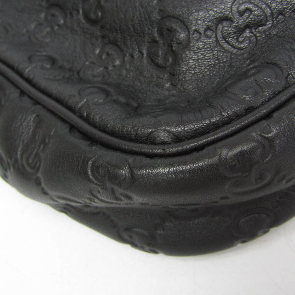 Gucci Convertible Briefcase Guccissima Leather Black Leather Briefcase Bag (Pre-Owned)