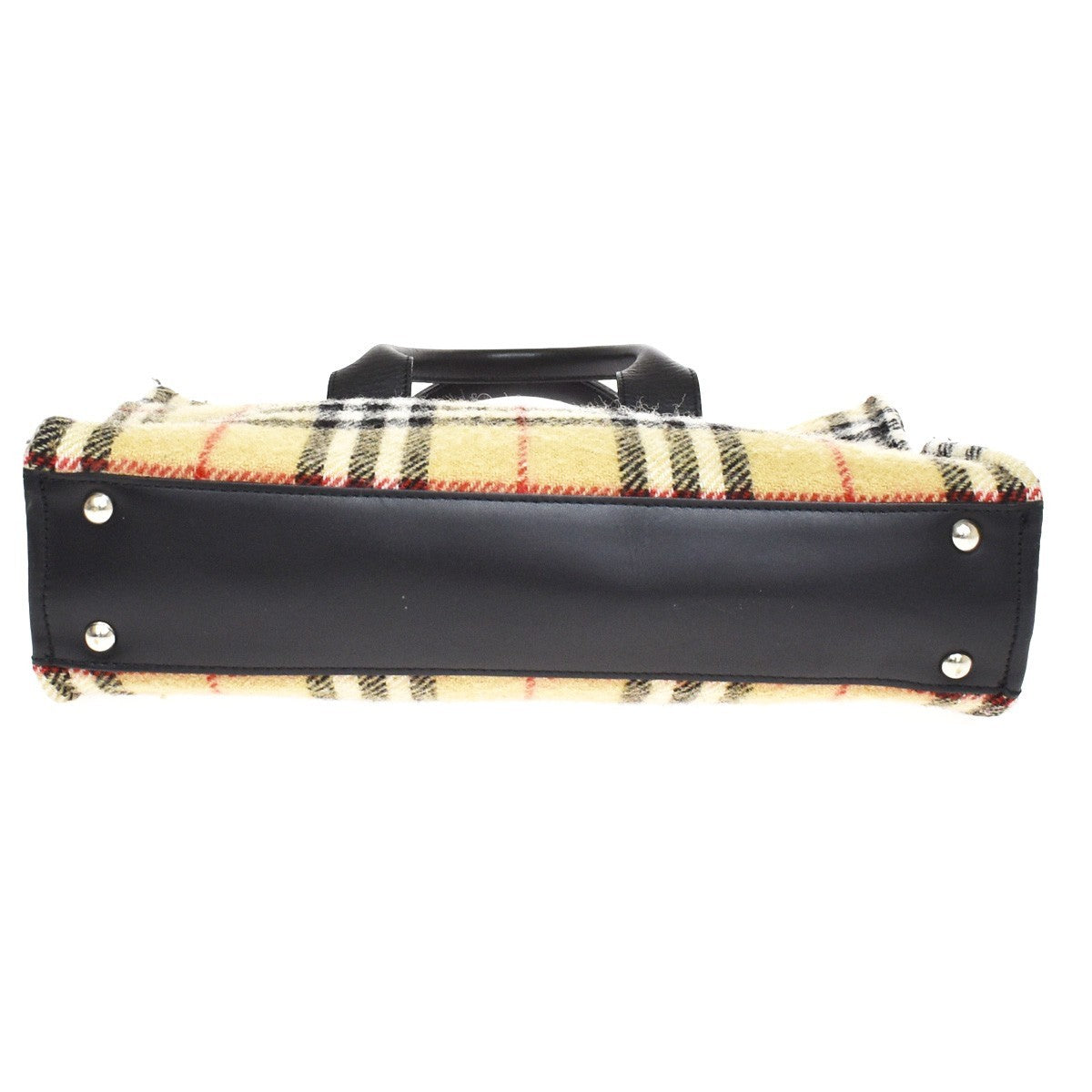 Burberry Nova Check Blue Label Cotton Beige Wool Shoulder Bag Bag (Pre-Owned)