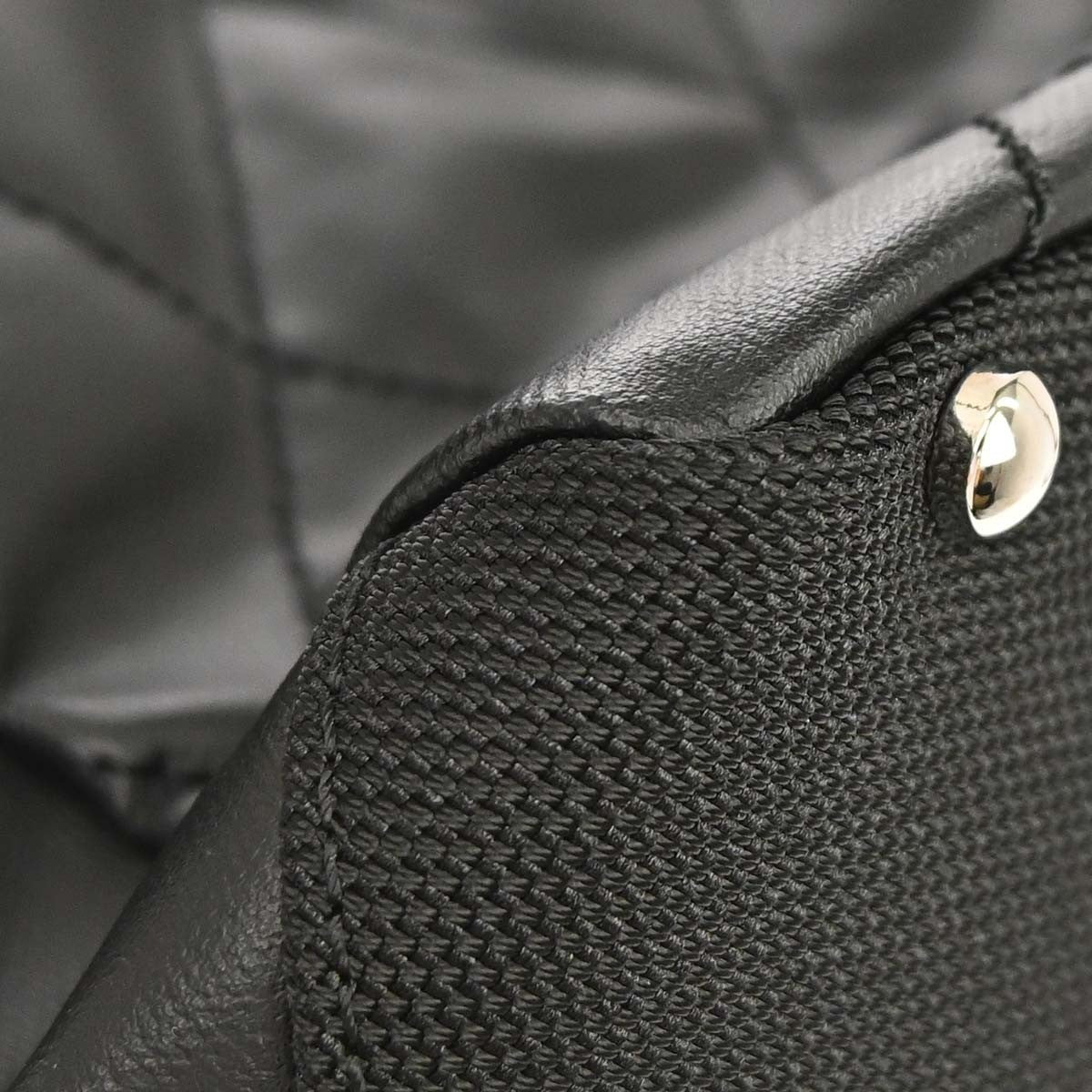 Chanel Biarritz Tote Quilted Coated Canvas Black Canvas Tote Bag Bag (Pre-Owned)