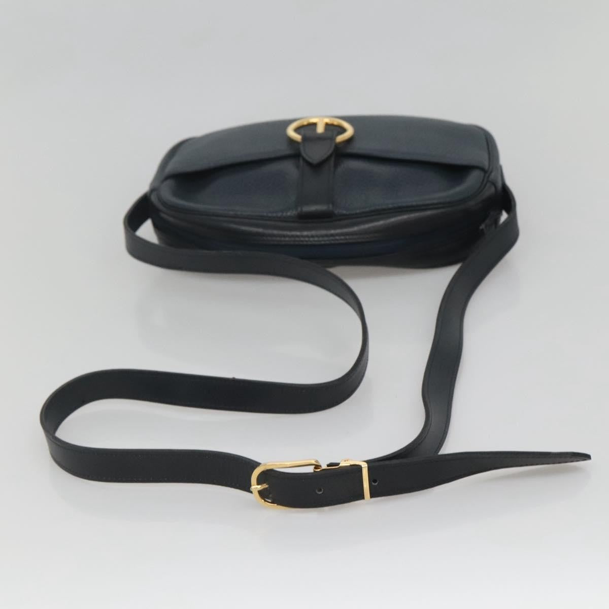 Christian Dior Vintage Leather Navy Leather Shoulder Bag Bag (Pre-Owned)