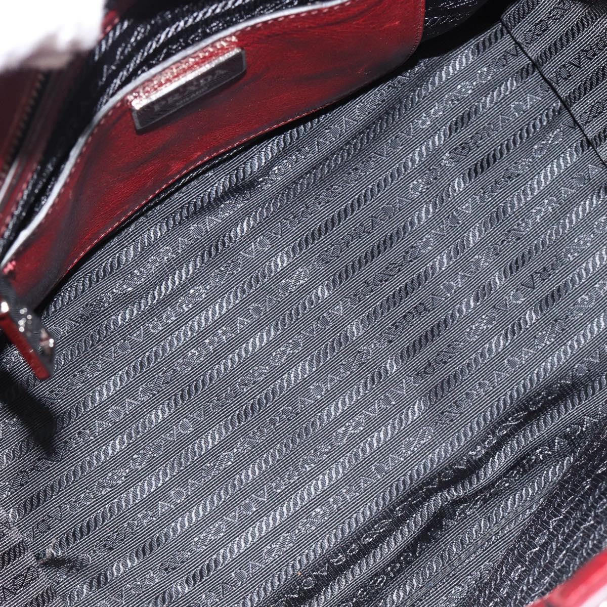 Prada Double Zip Lux Saffiano Leather Red Leather Tote Bag Bag (Pre-Owned)