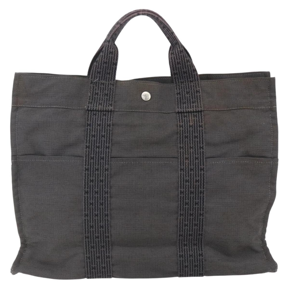 Hermes Fourre-Tout Herline Canvas Gray Canvas Tote Bag Bag (Pre-Owned)