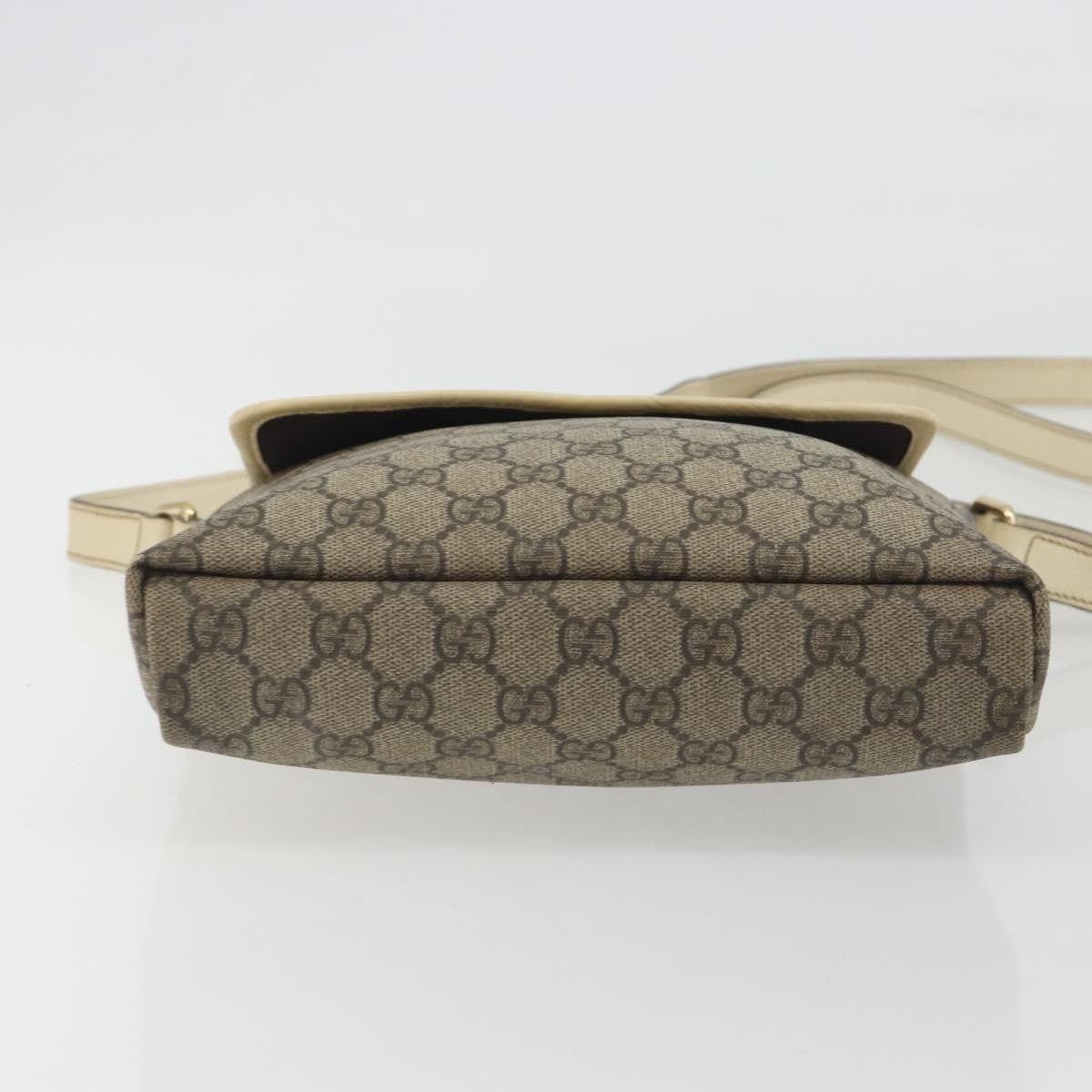 Gucci Flap Messenger Gg Coated Canvas Beige Canvas Shoulder Bag Bag (Pre-Owned)